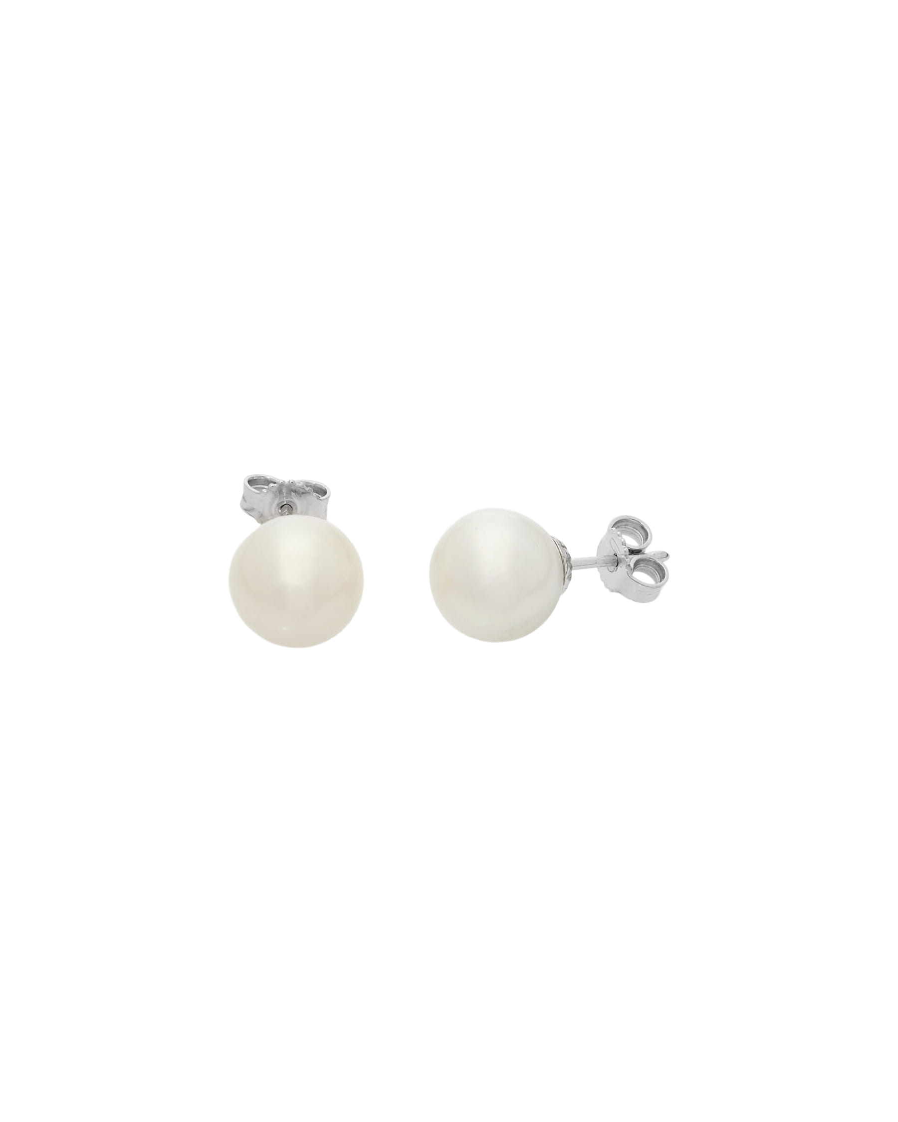 Orecchini in oro bianco con perle 9 mm-1