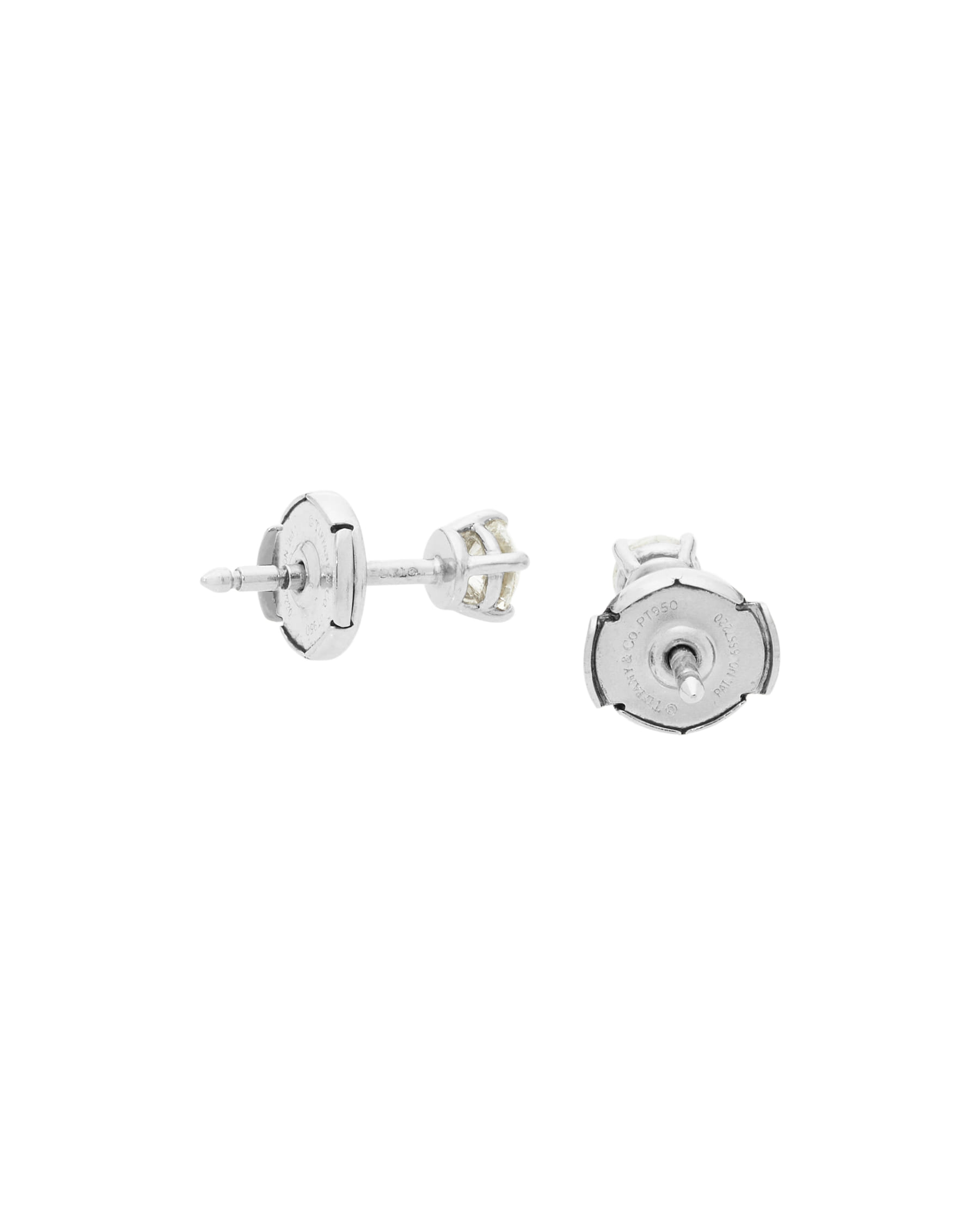 Orecchini punto luce tiffany&co. in platino con diamanti 0,38 ct-2