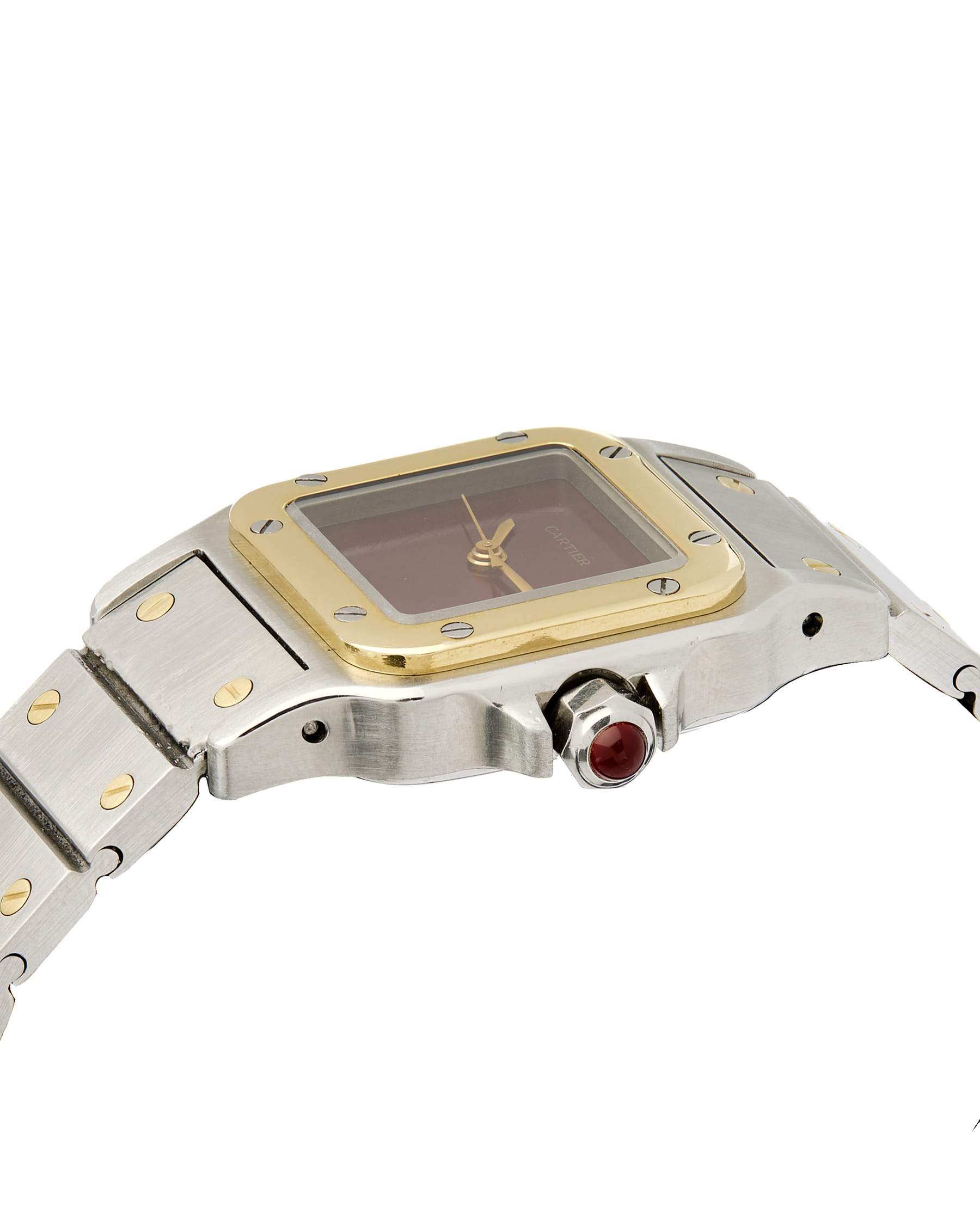 Cartier santos lady burgundy dial ref 0902-4