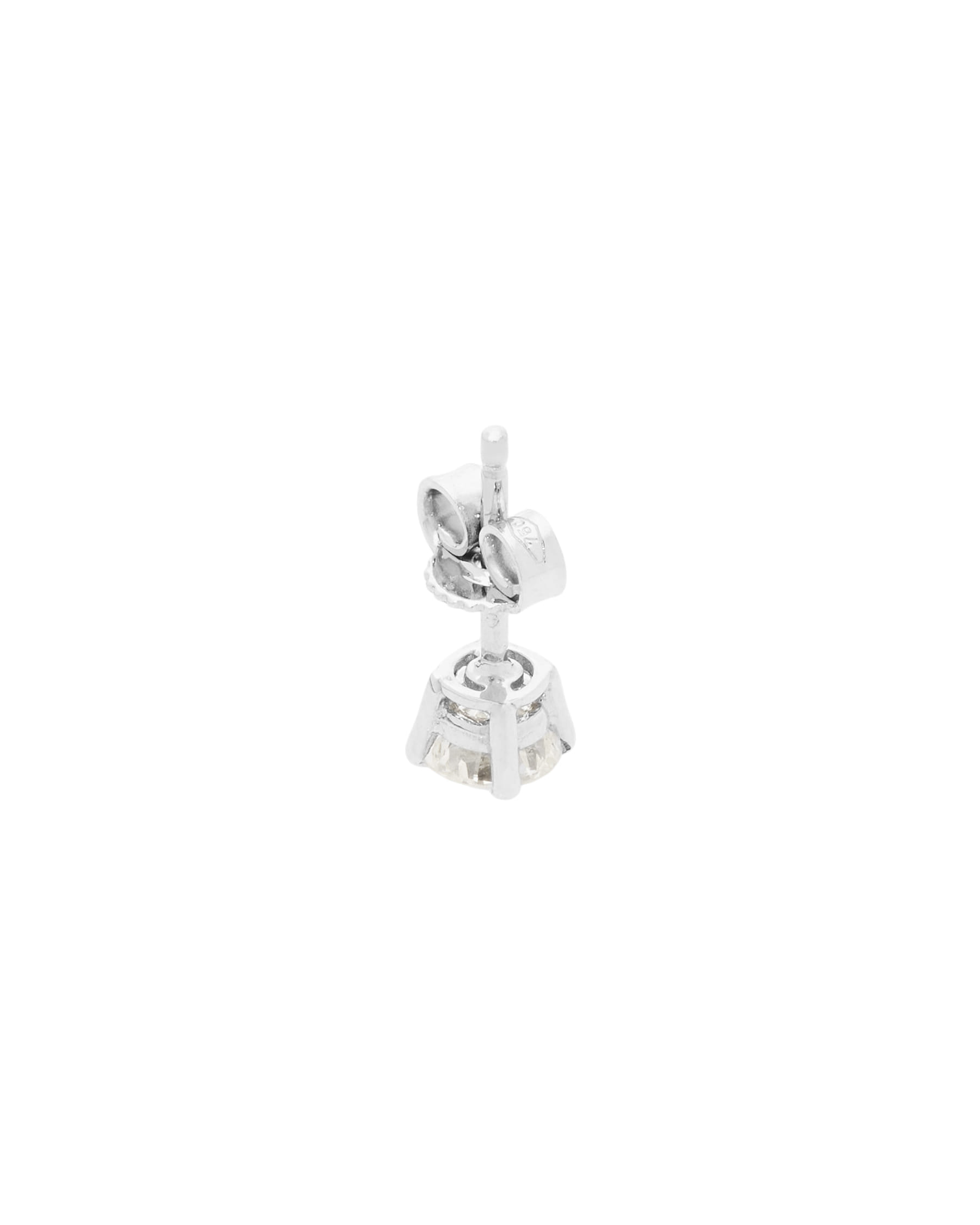 Orecchino punto luce singolo in oro bianco con diamante 0,37 ct-2