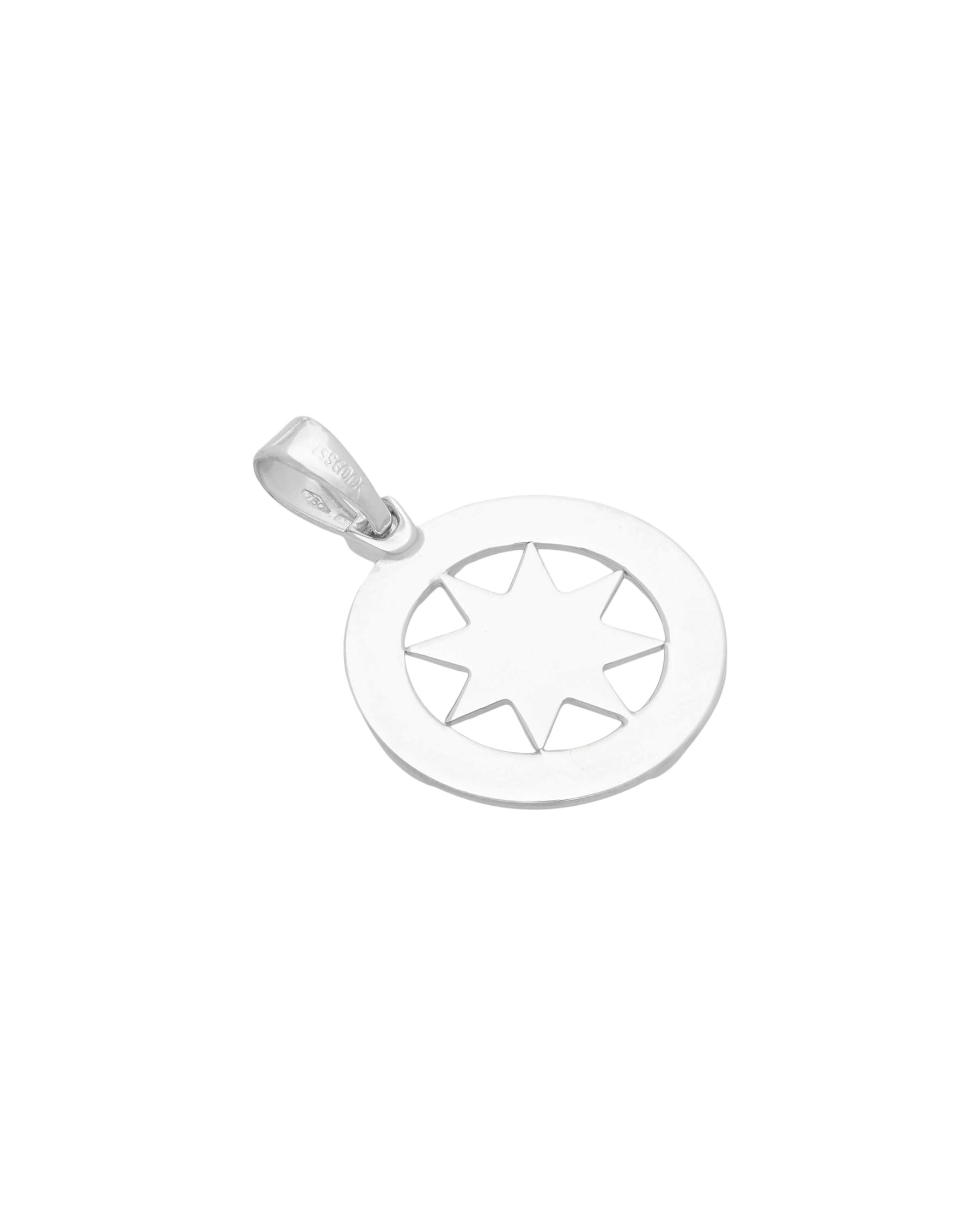 Ciondolo rosa dei venti in oro bianco con diamante-2