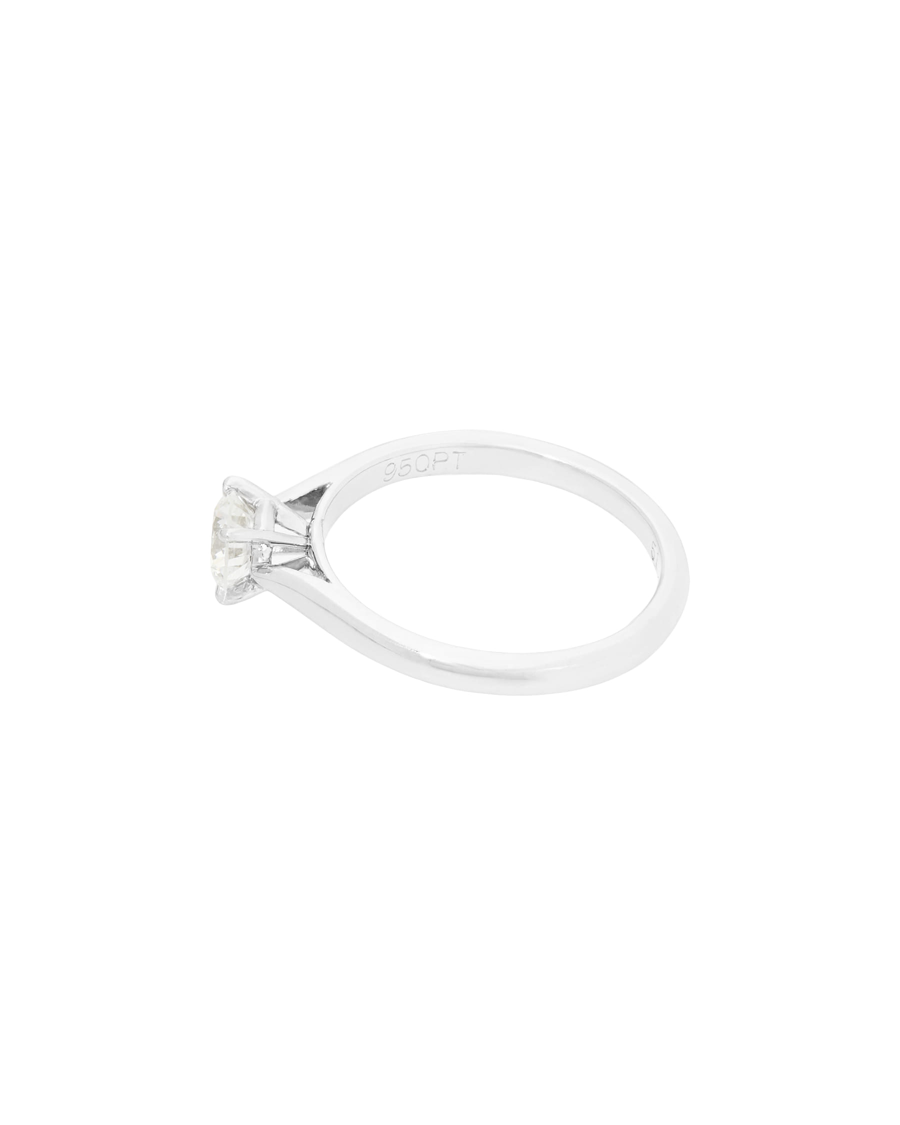 Anello solitario 1895 cartier in platino con diamante 0,39 ct-2