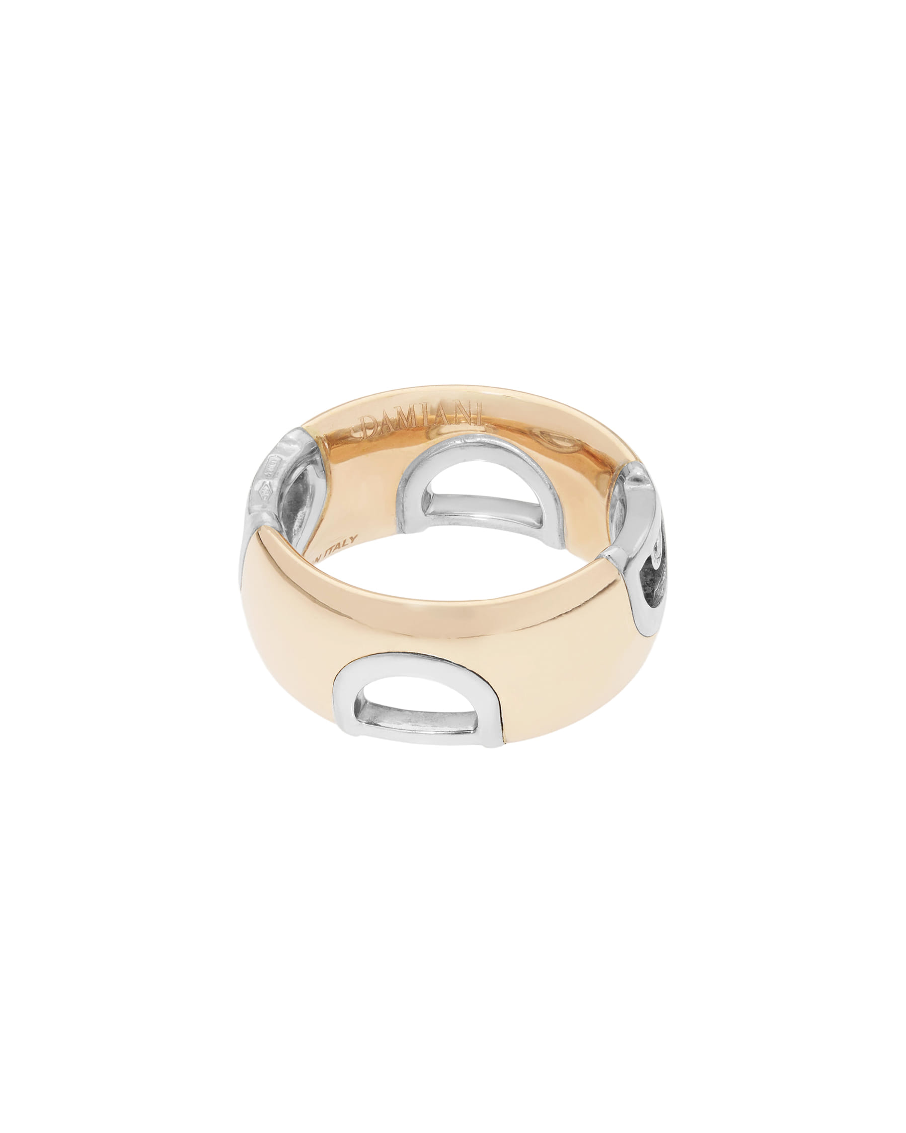 Anello d.icon damiani in oro rosa e bianco e diamante-2