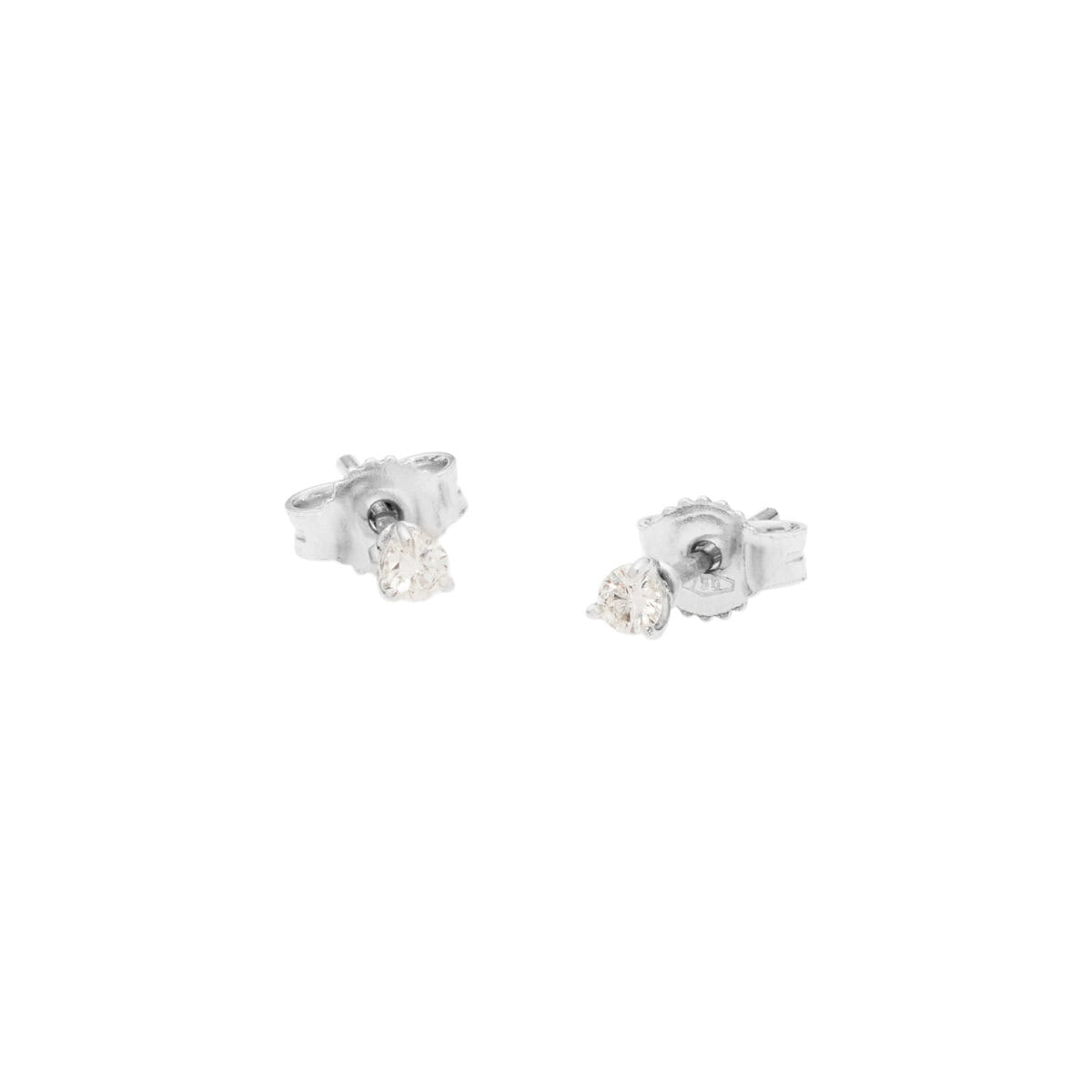 Orecchini punto luce in oro bianco con diamanti 0,12 ct-1
