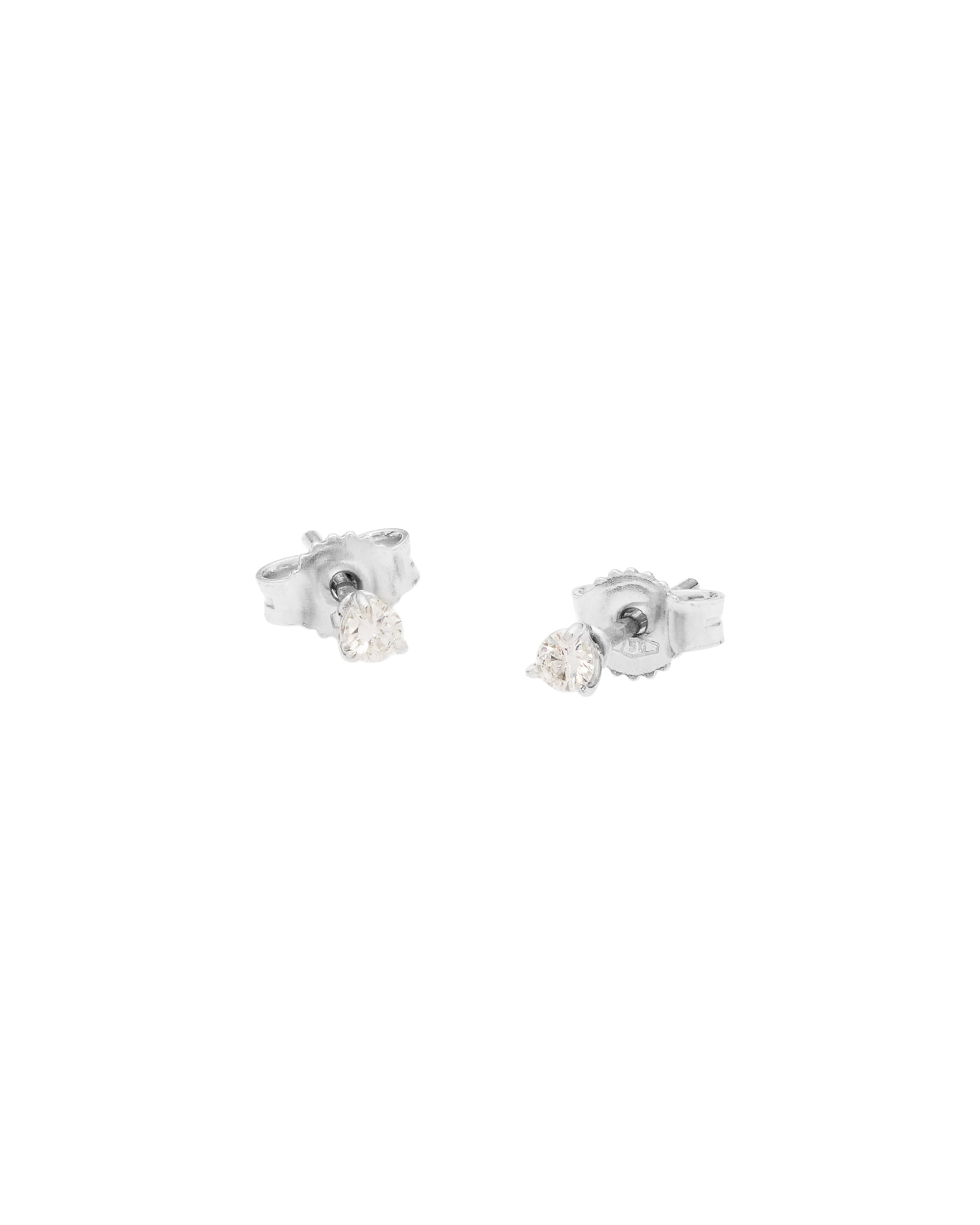 Orecchini punto luce in oro bianco con diamanti 0,12 ct-1
