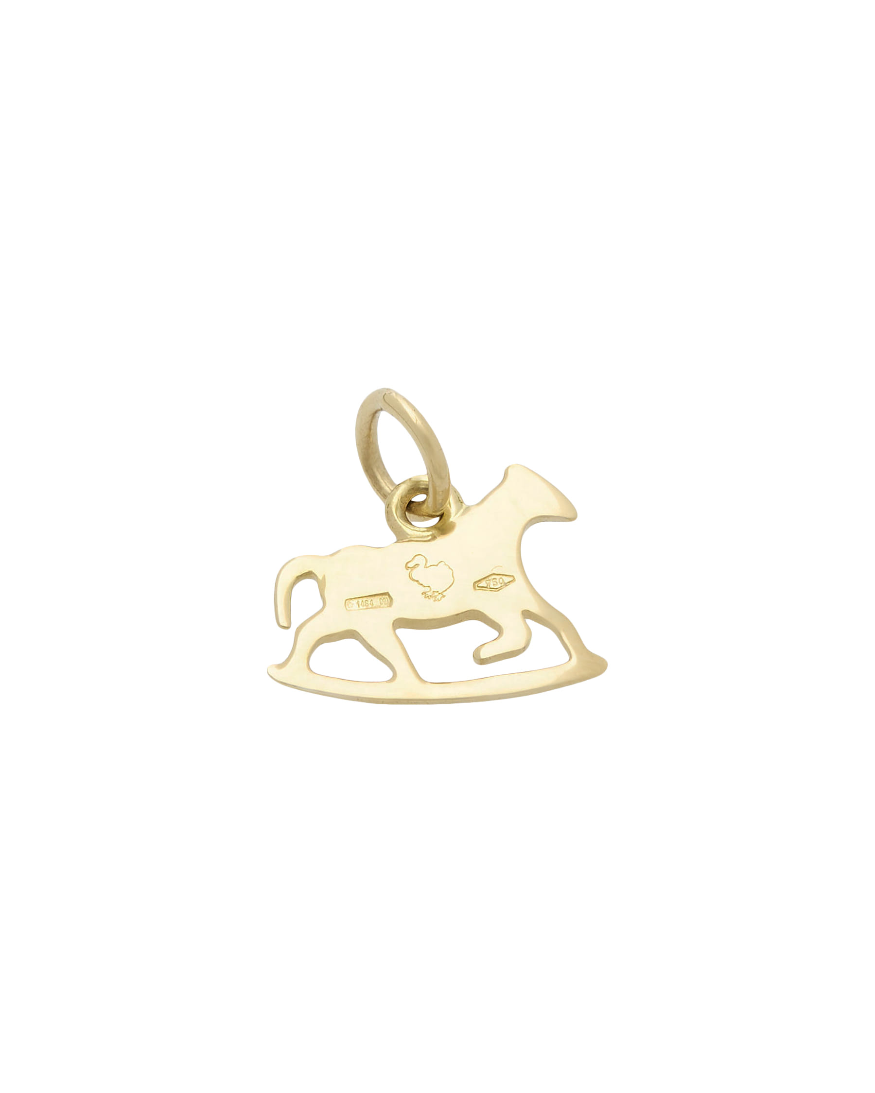 Ciondolo cavallo a dondolo dodo in oro giallo 18 kt-2