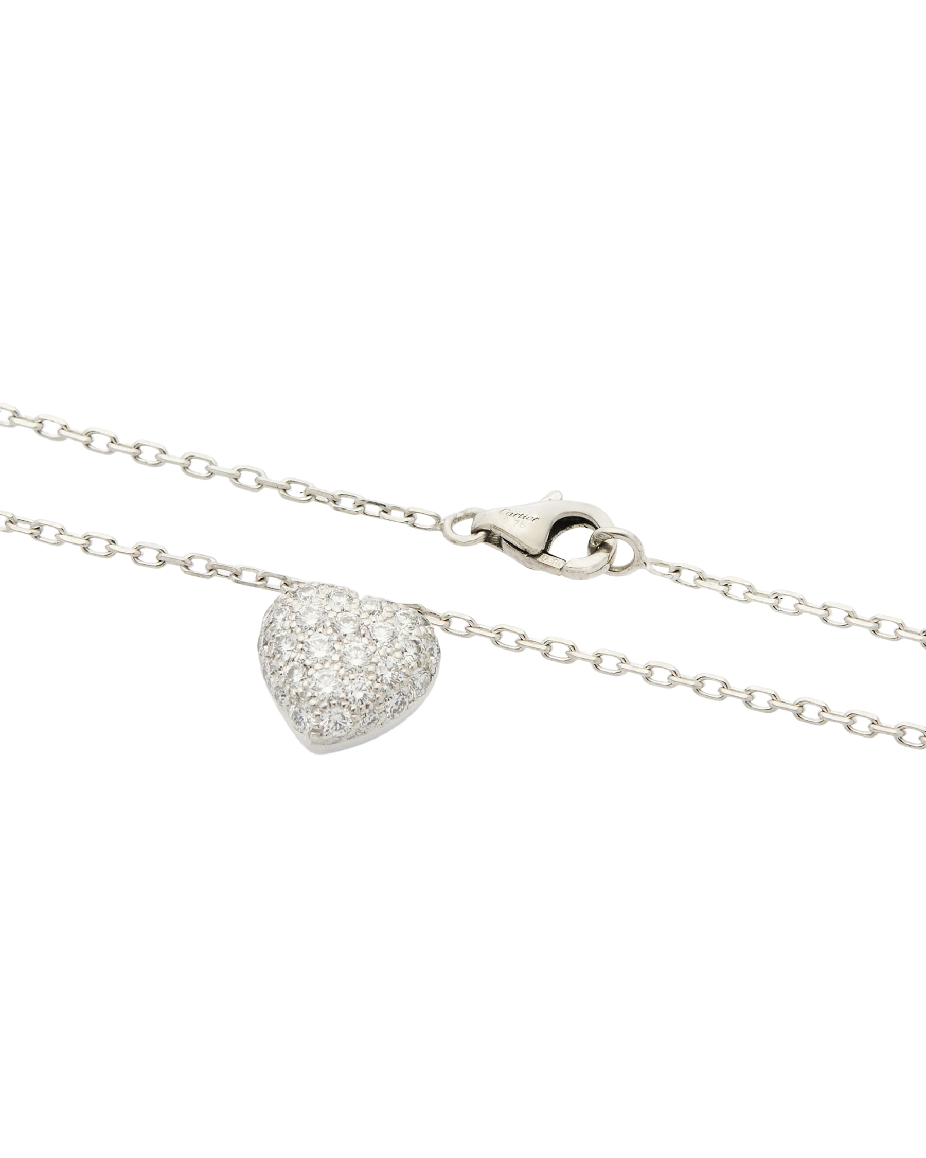 Collana cartier diamond heart in oro bianco-2