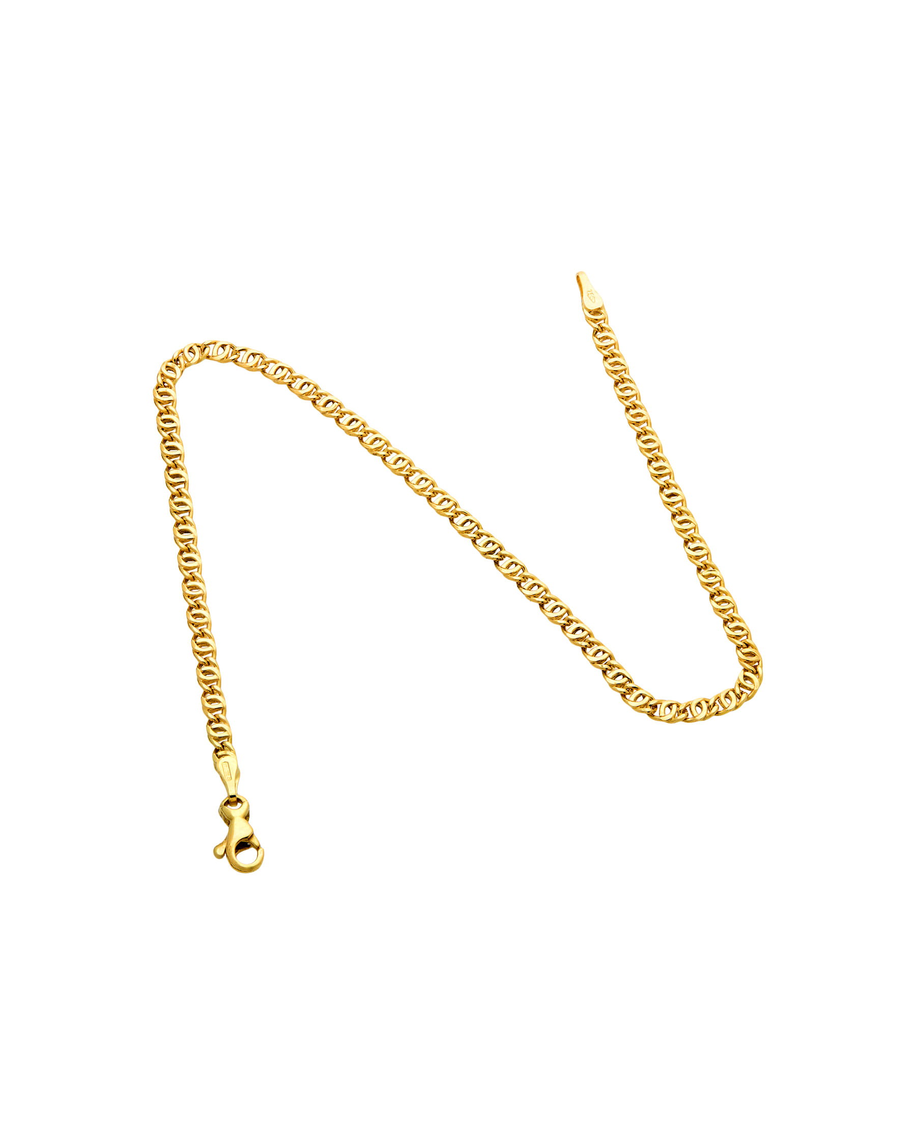 Bracciale maglia occhio di tigre mini in oro giallo-2