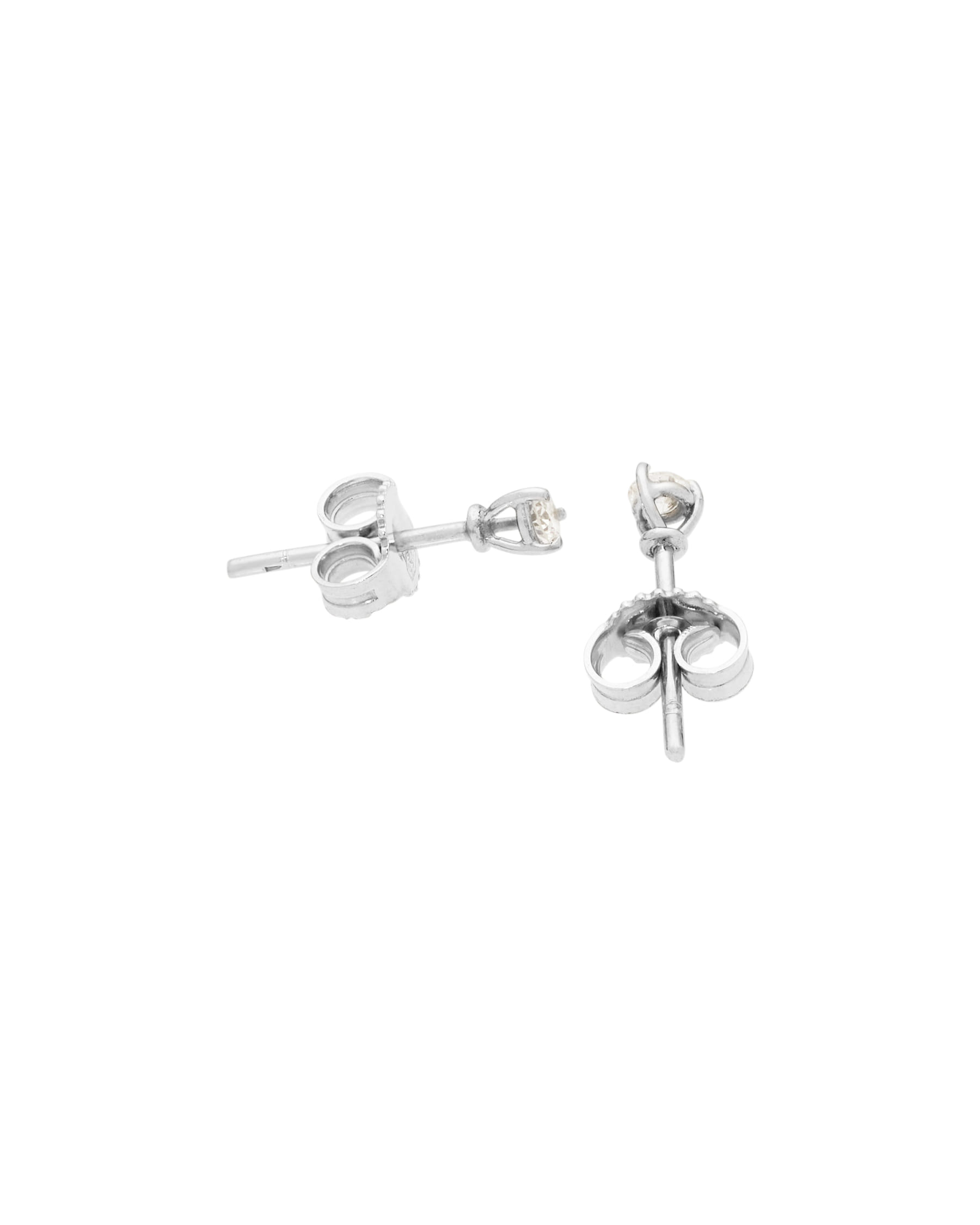 Orecchini punto luce in oro bianco con diamanti 0,12 ct-2