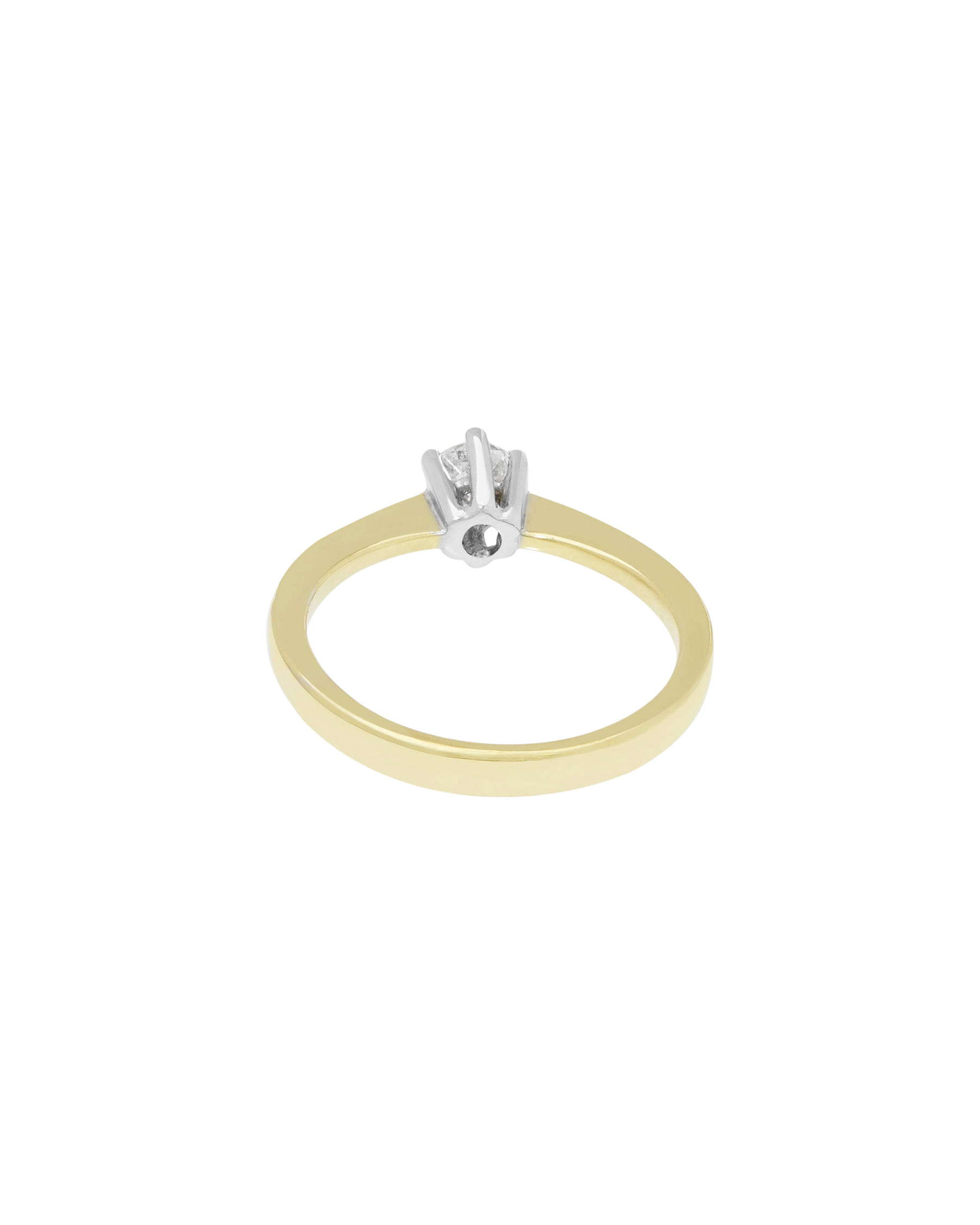 Anello solitario in oro giallo e bianco con diamante 0,34 ct-3