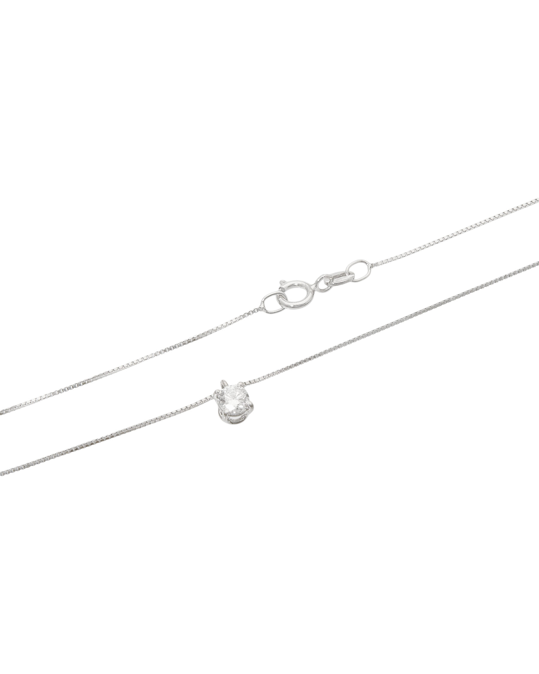 Collana punto luce in oro bianco con diamante 0,20 ct-2