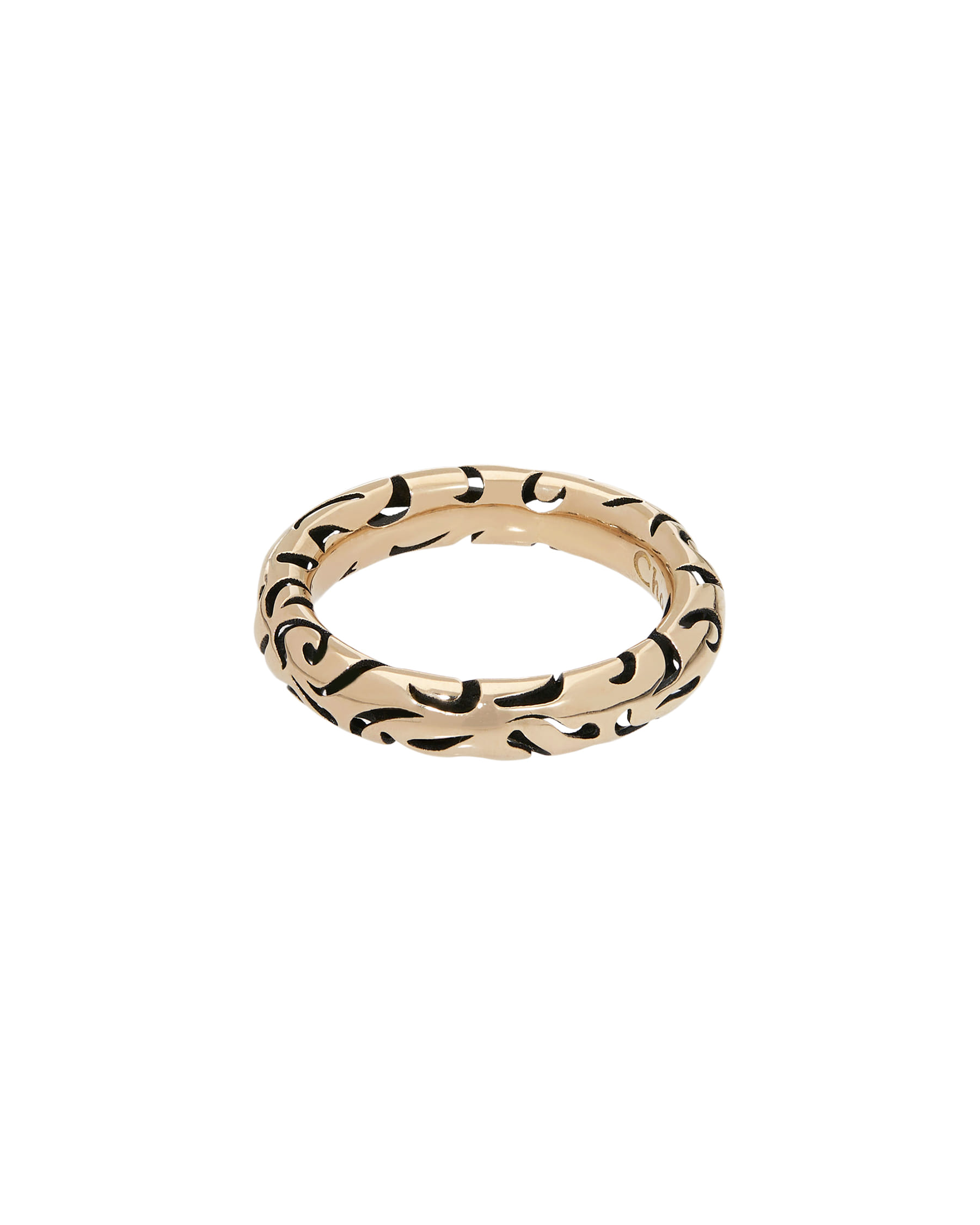 Anello chantecler in oro rosa con intagli-2