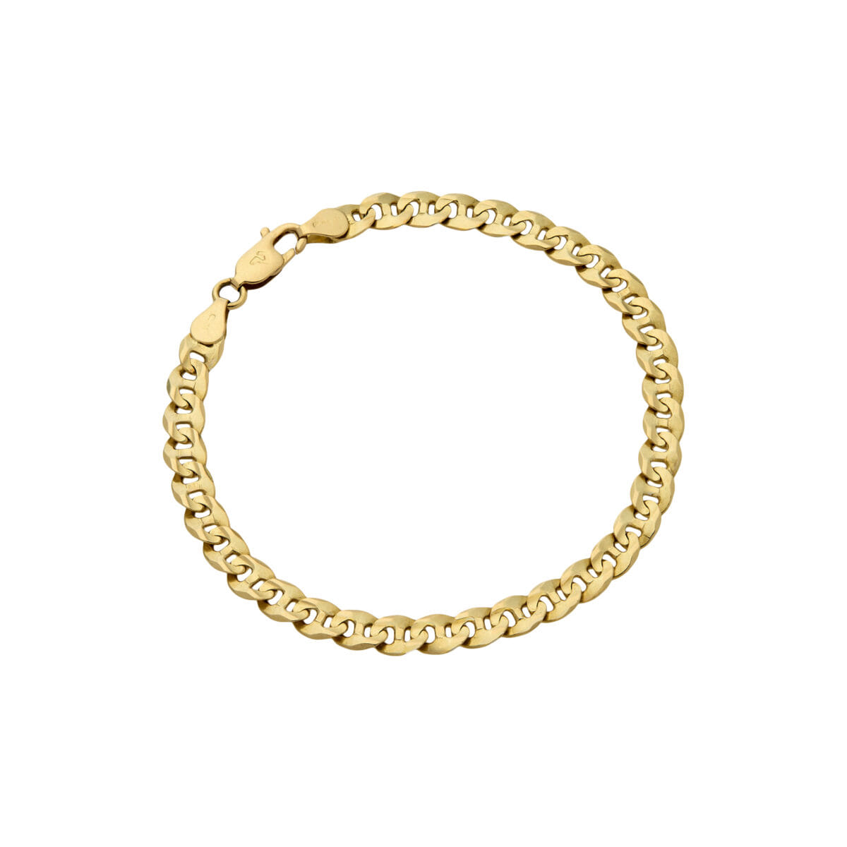 Bracciale oro giallo maglia marinara piatta sfaccettata-1