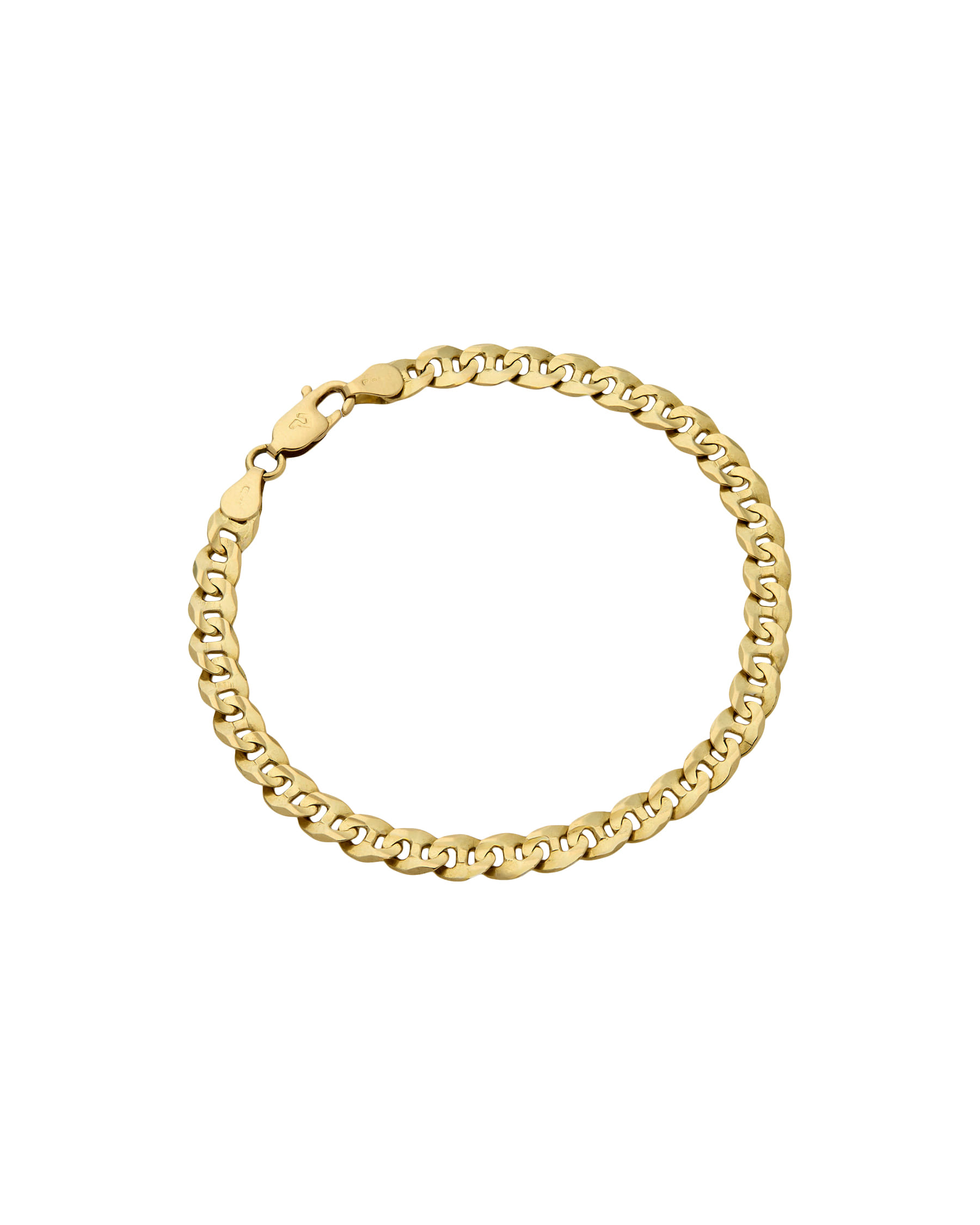 Bracciale oro giallo maglia marinara piatta sfaccettata-1
