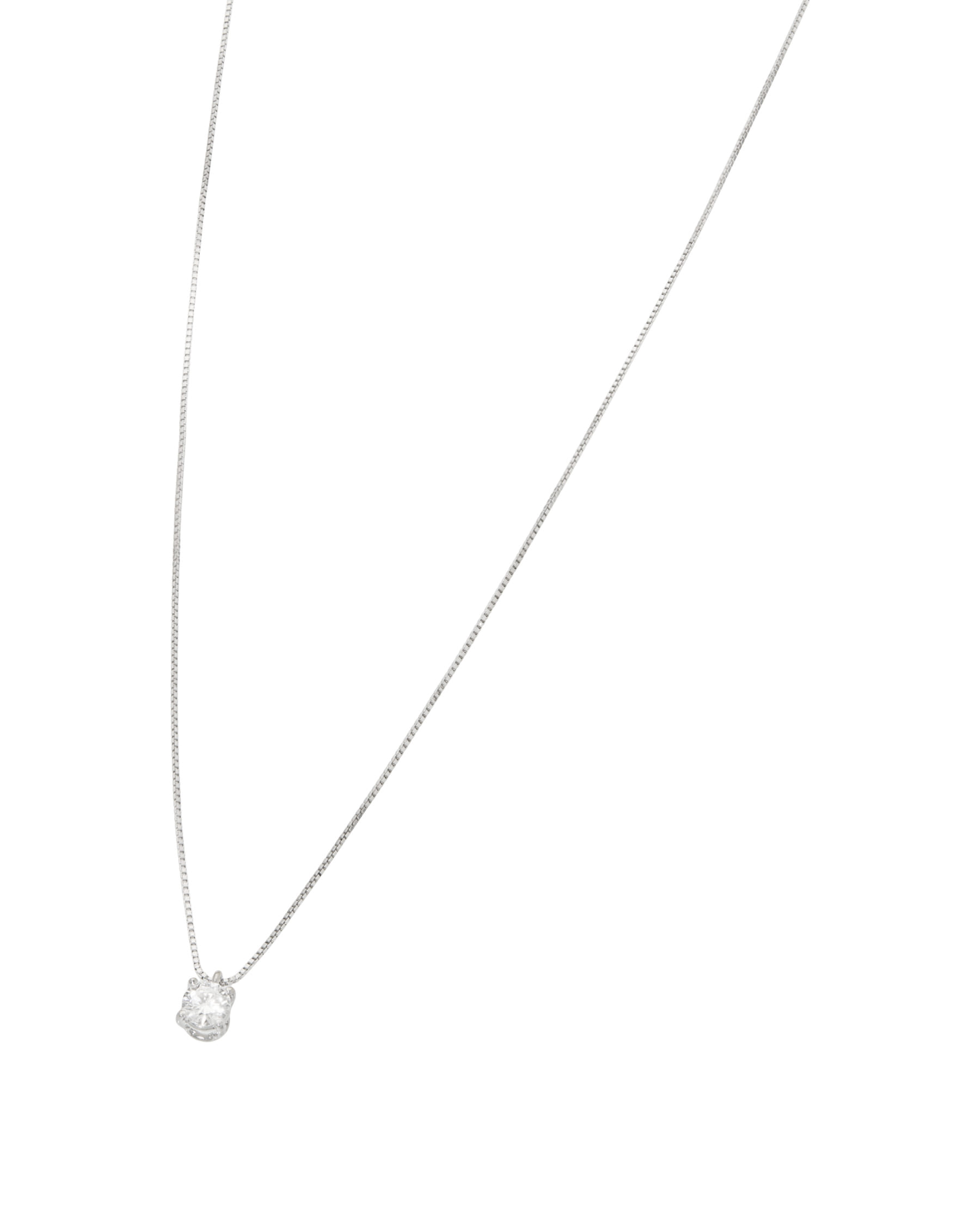 Collana punto luce in oro bianco con diamante 0,20 ct-1
