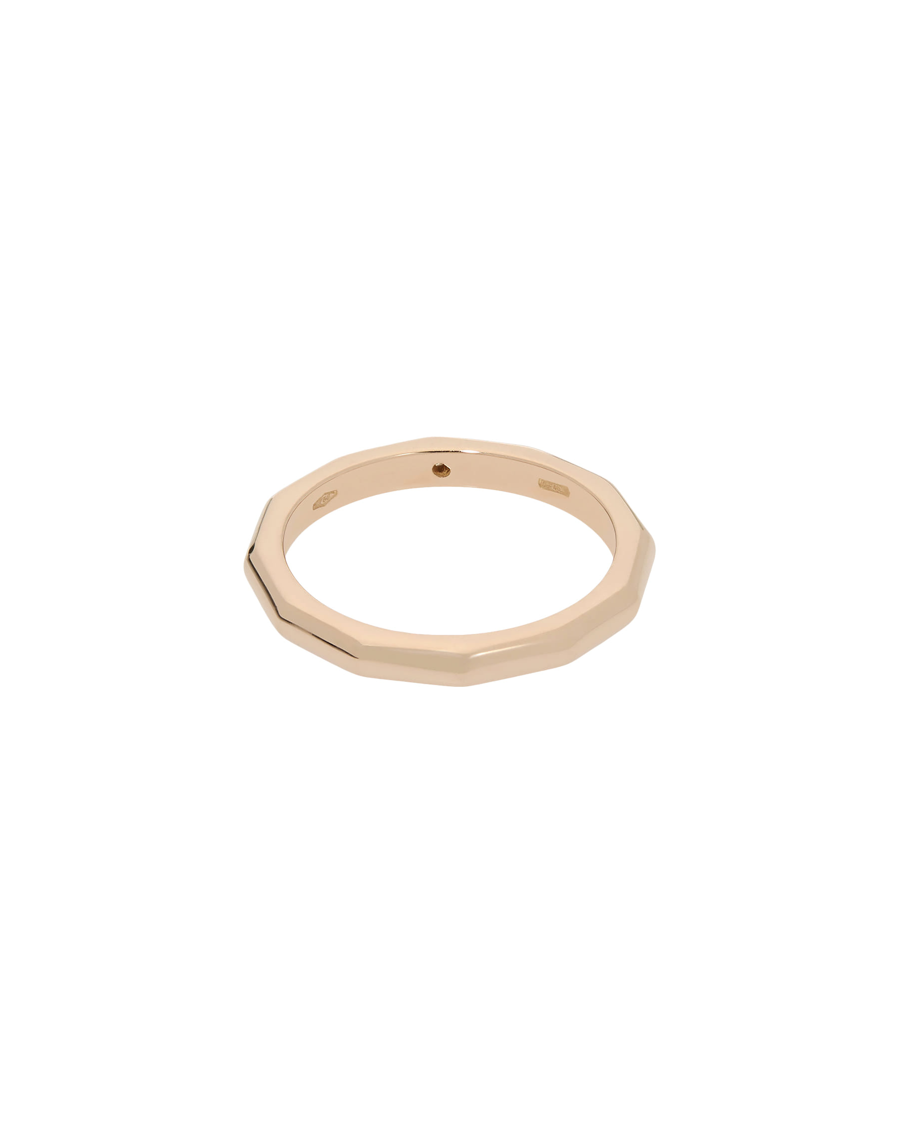 Fede geometrica in oro rosa con diamante-2