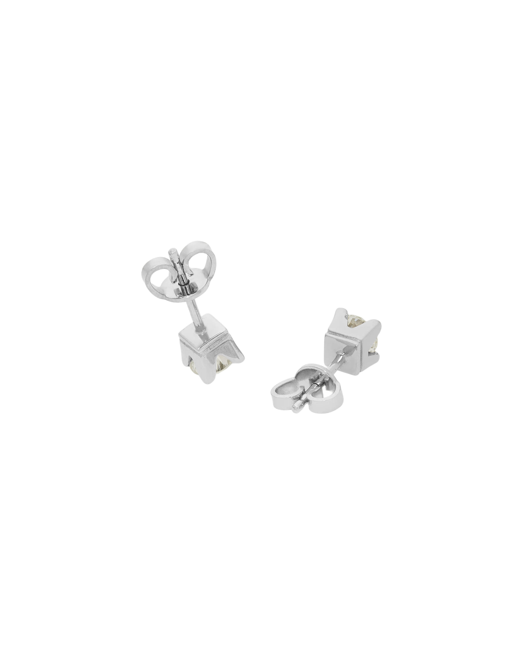 Orecchini punto luce in oro bianco con diamanti 0,74 ct-2