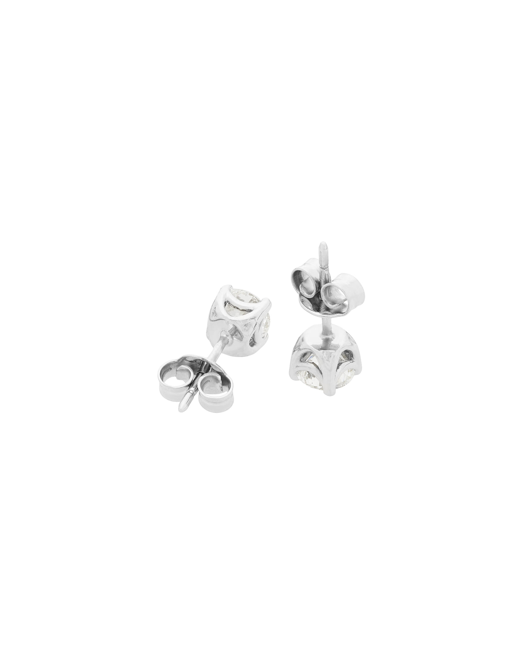 Orecchini punto luce in oro bianco con diamanti 1,02 ct-2