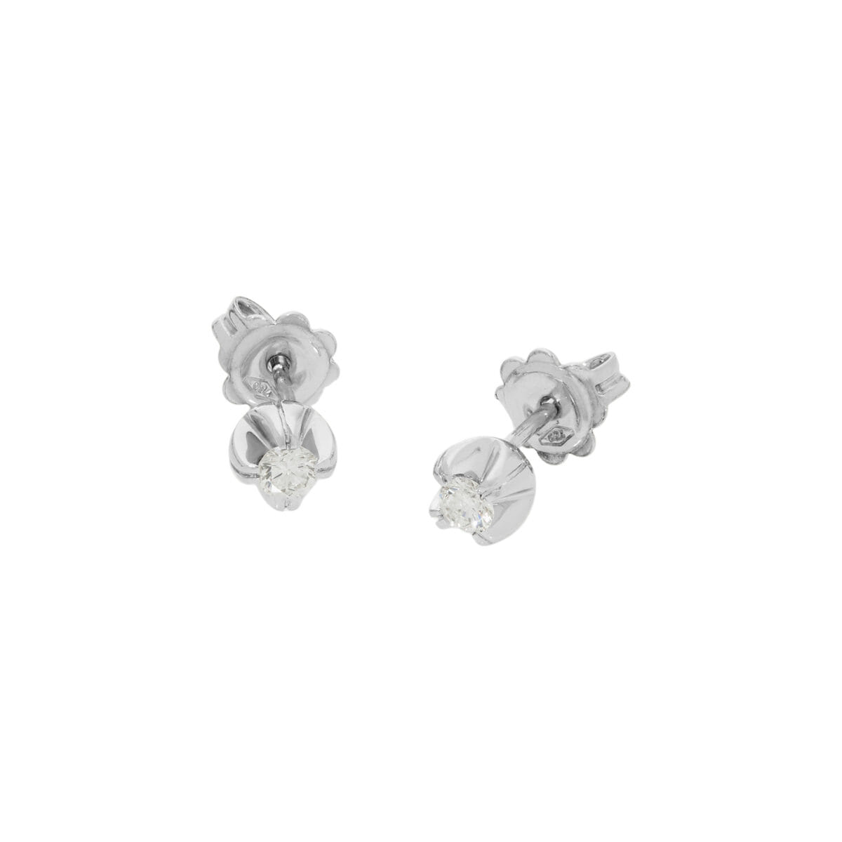 Orecchini punto luce in oro bianco con diamanti 0,28 ct-1