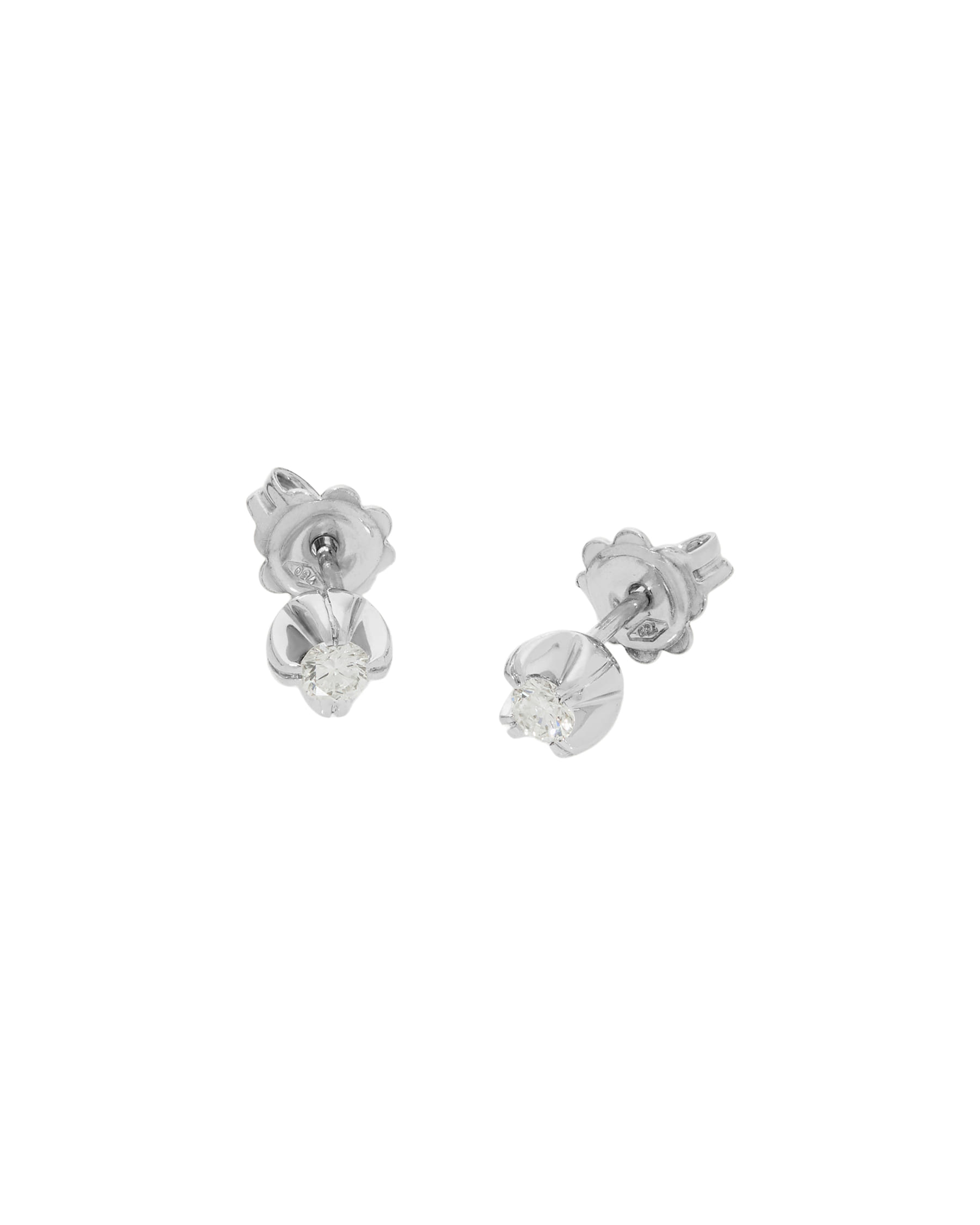 Orecchini punto luce in oro bianco con diamanti 0,28 ct-1