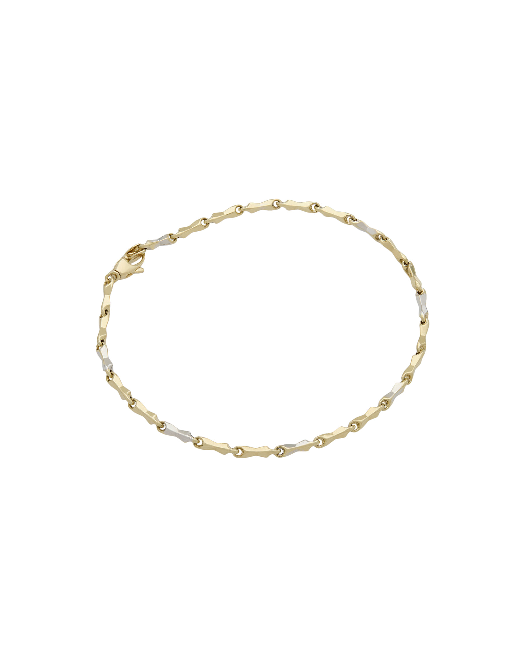 Bracciale chicchi di riso in oro giallo e bianco-1