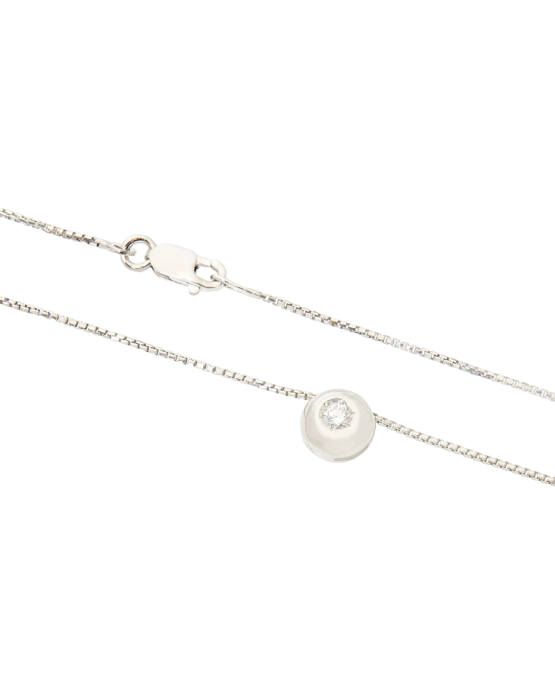Catenina punto luce cipollino in oro bianco con diamante 0,12 ct-2