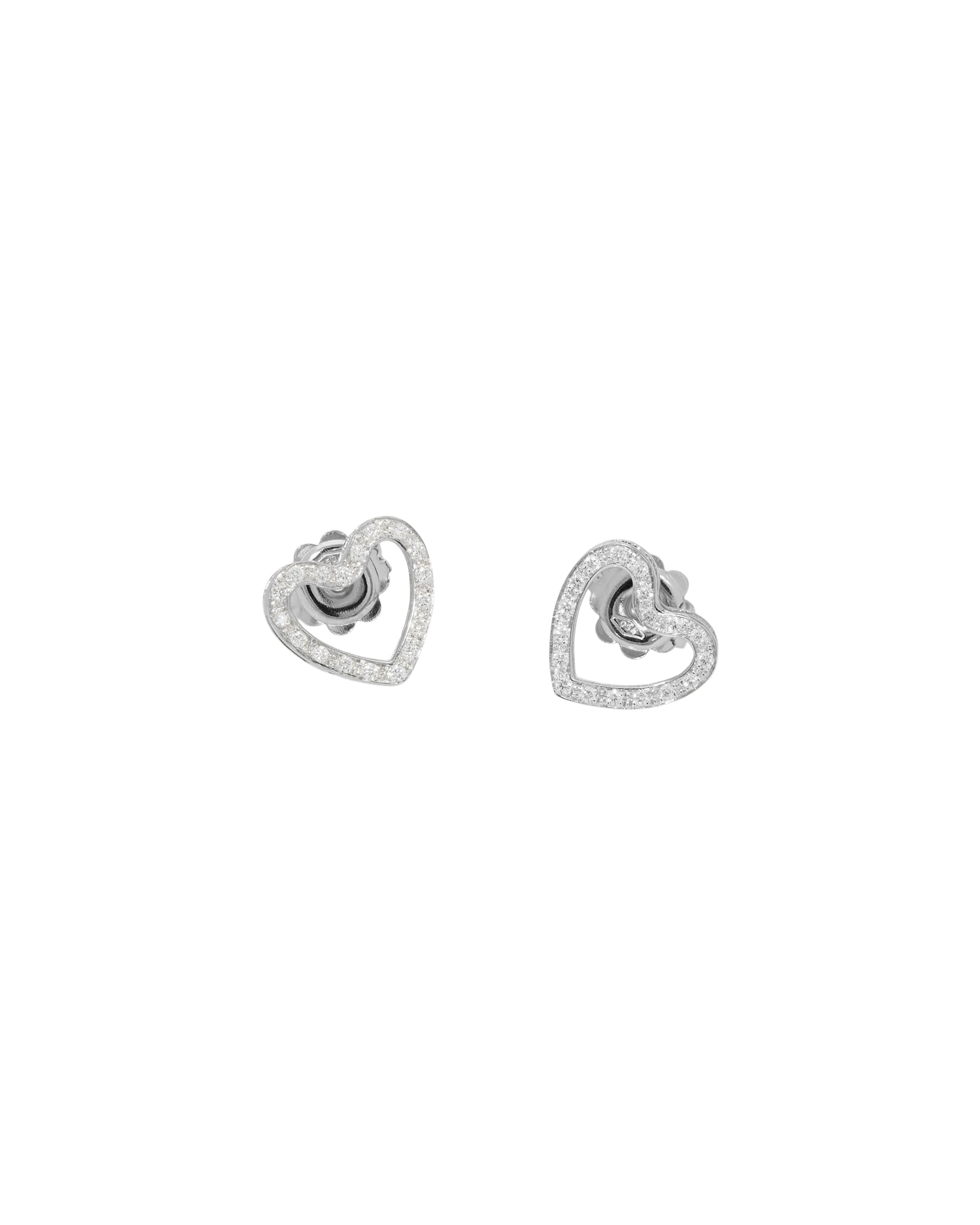 Orecchini cuore in oro bianco con diamanti-1