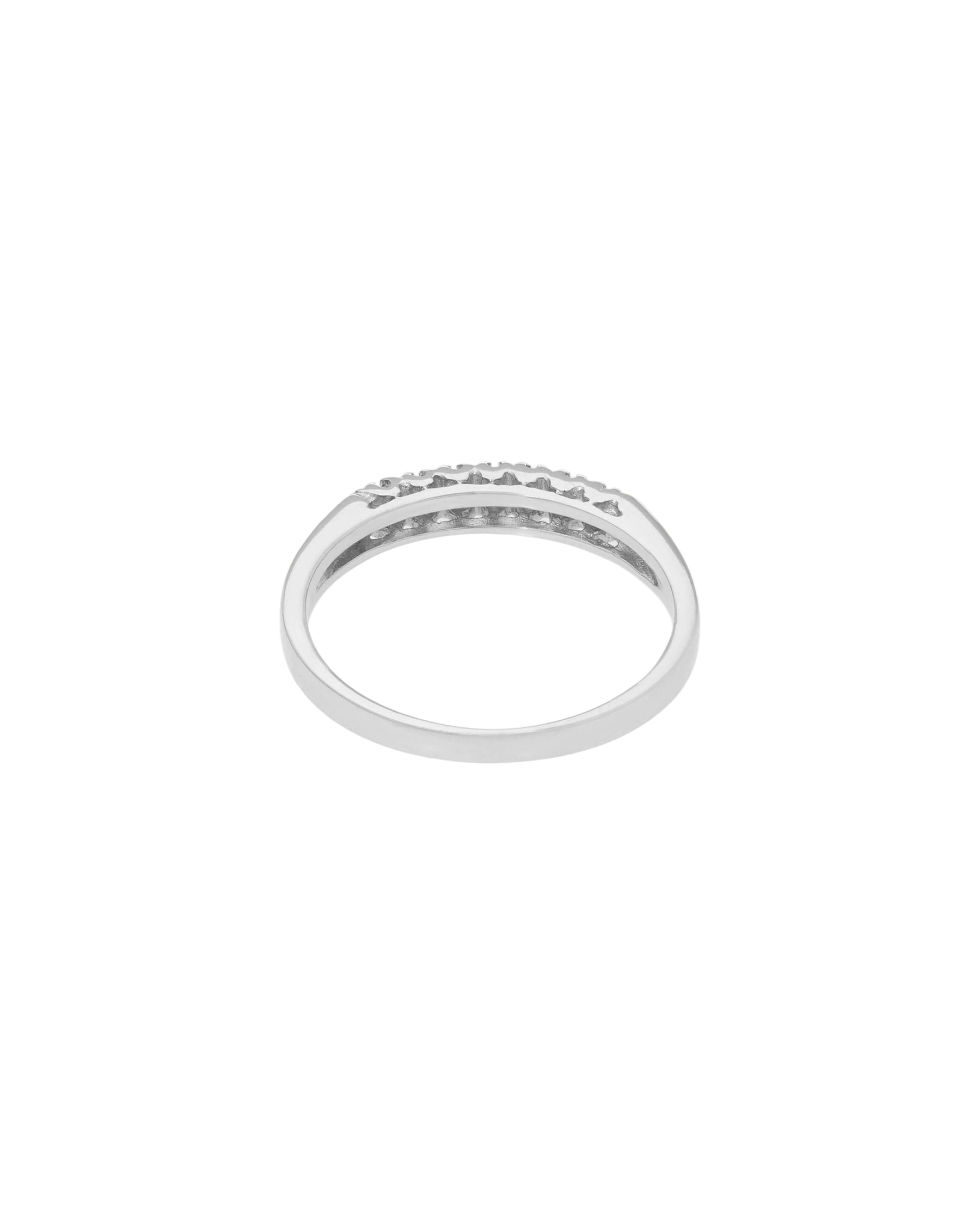 Anello veretta in oro bianco con 7 diamanti 0,105 ct-3