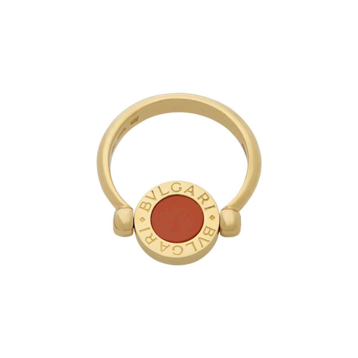 Anello bulgari bulgari in oro giallo con onice e corallo-1
