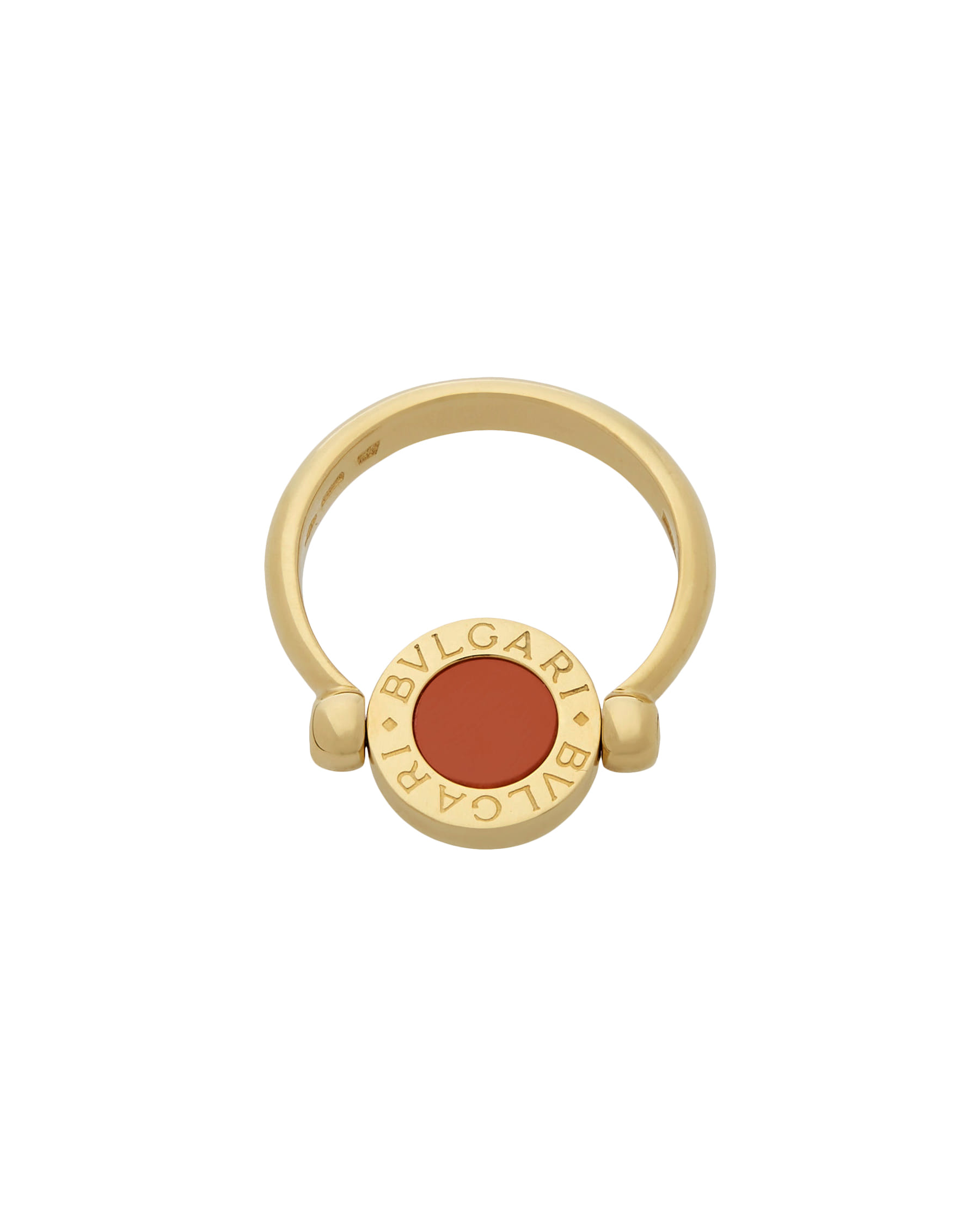 Anello bulgari bulgari in oro giallo con onice e corallo-1