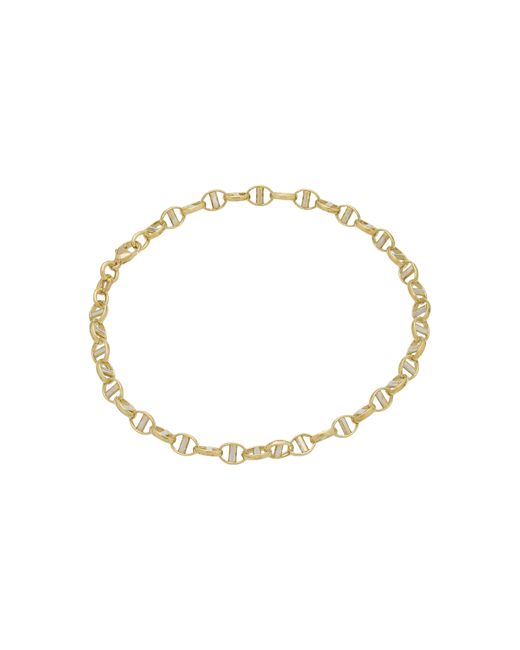 Bracciale maglia marina in oro giallo e bianco-1