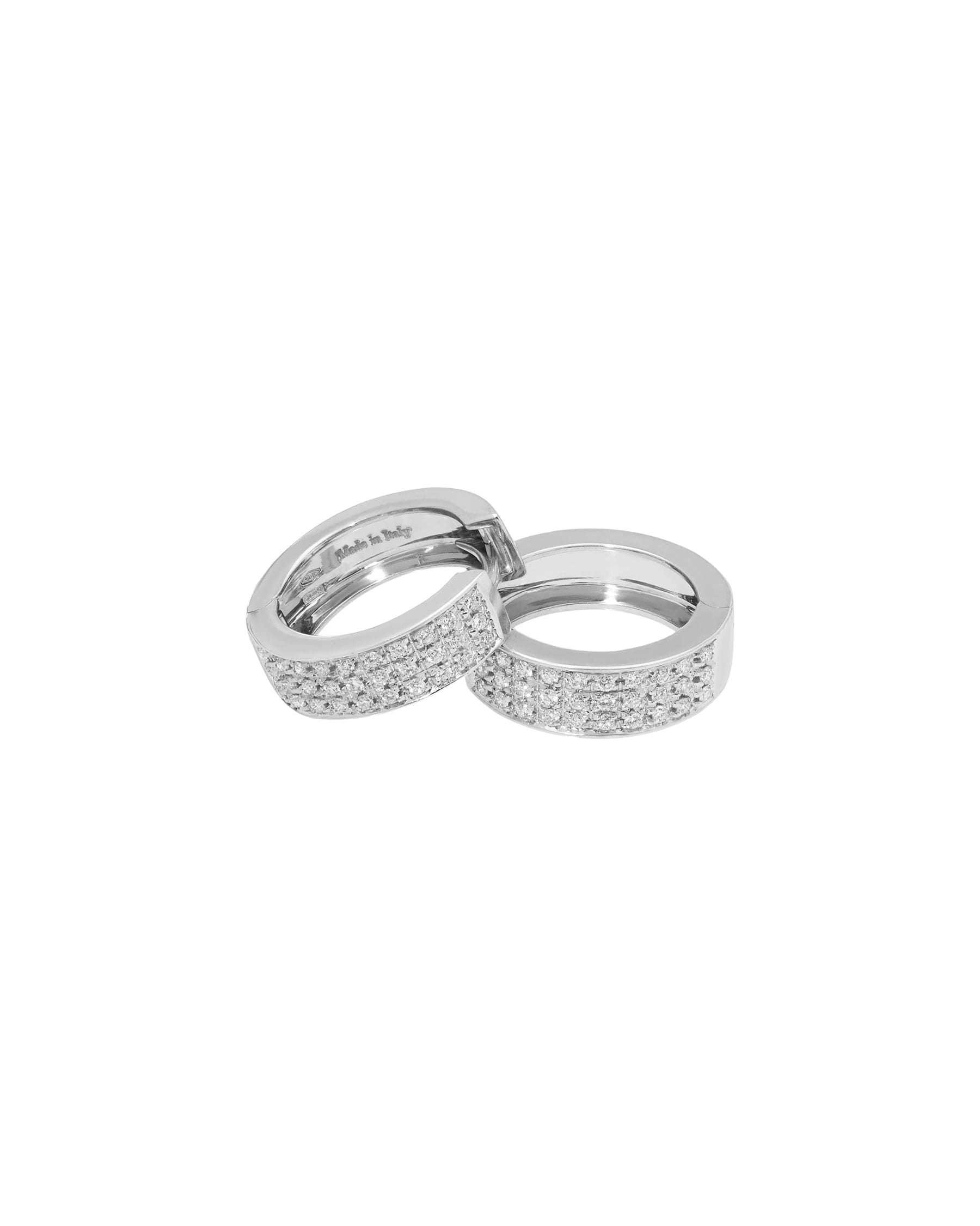 Orecchini cerchietto alfieri in oro bianco con pavé di diamanti-1