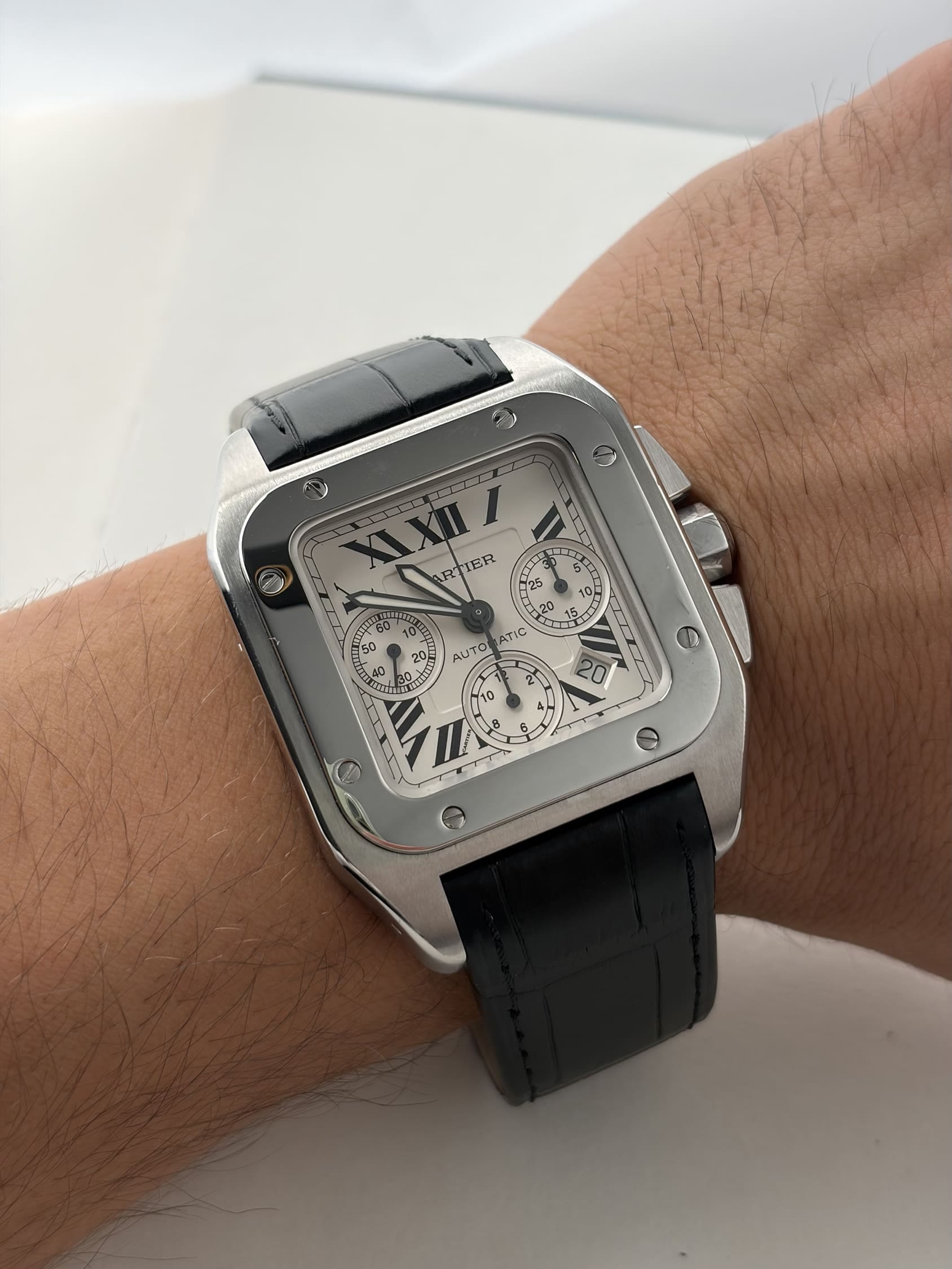 Cartier santos 100 xl chronograph ref 2740-9