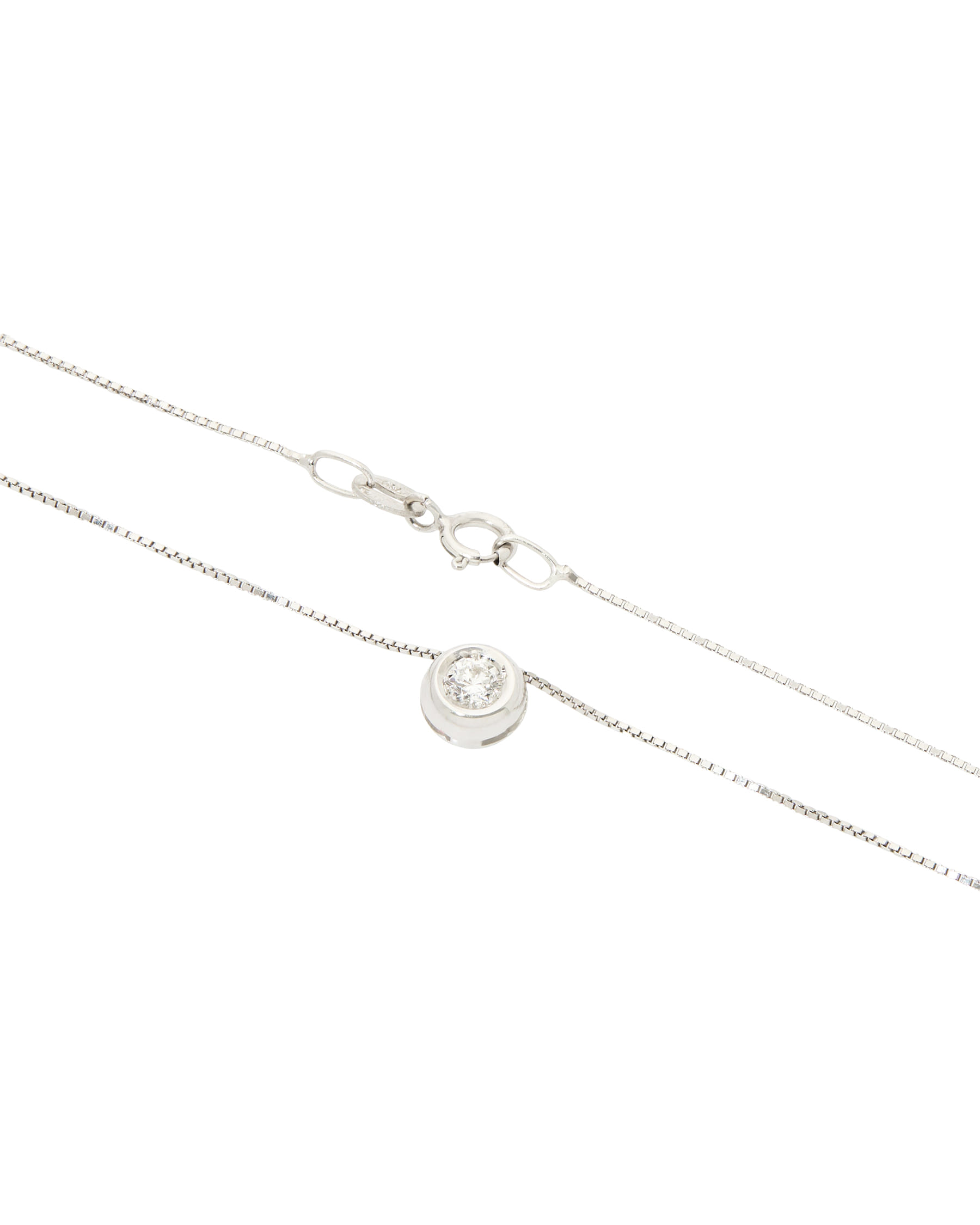 Catenina punto luce cipollino in oro bianco 18 kt con diamante 0,17 ct-2
