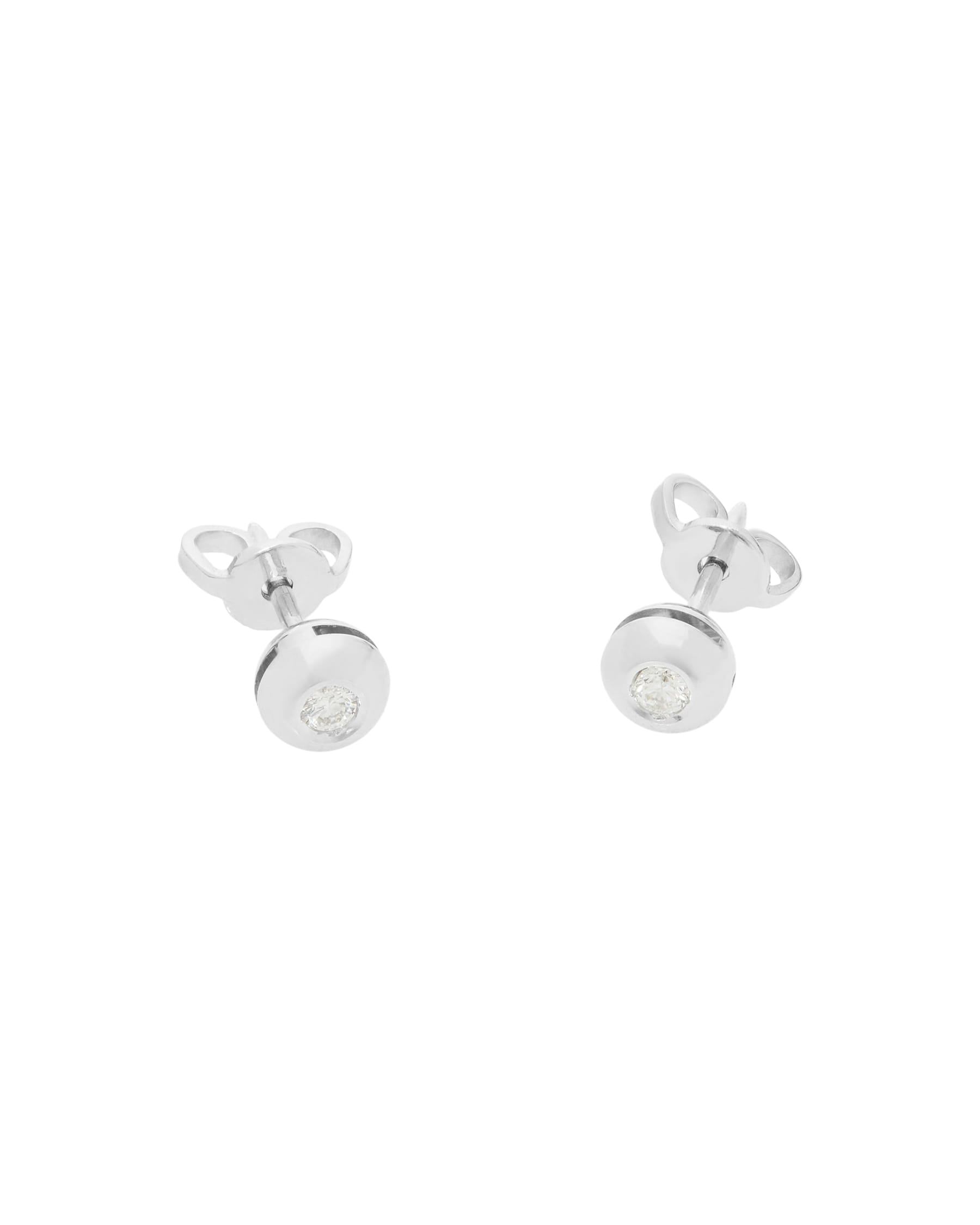 Orecchini punto luce cipollino in oro bianco e diamanti 0,12 ct-1