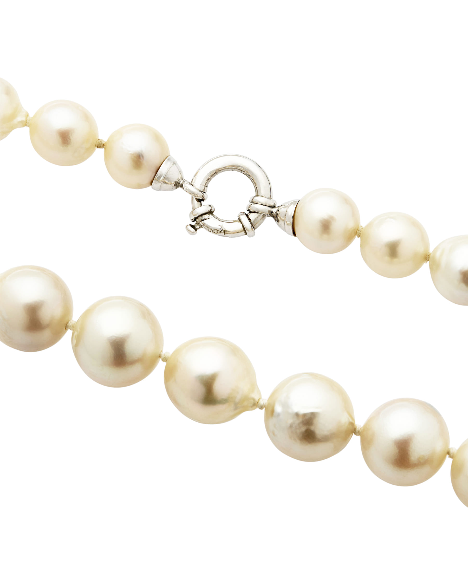 Collana di perle degradè con chiusura in oro bianco-2