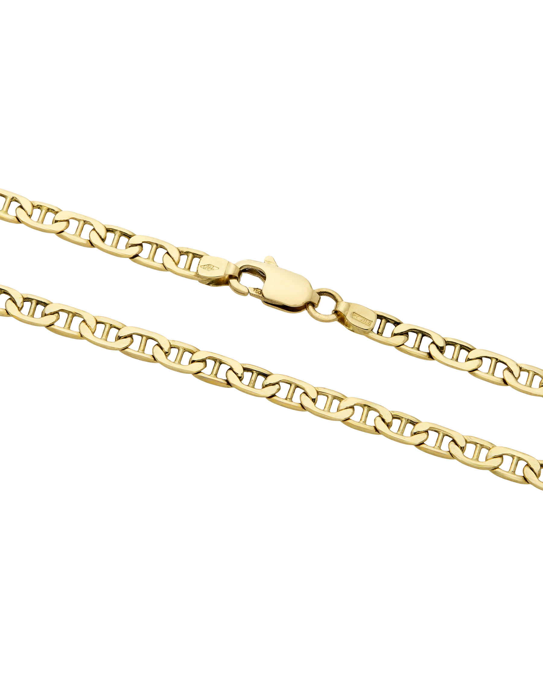 Collana maglia marina piatta in oro giallo-2
