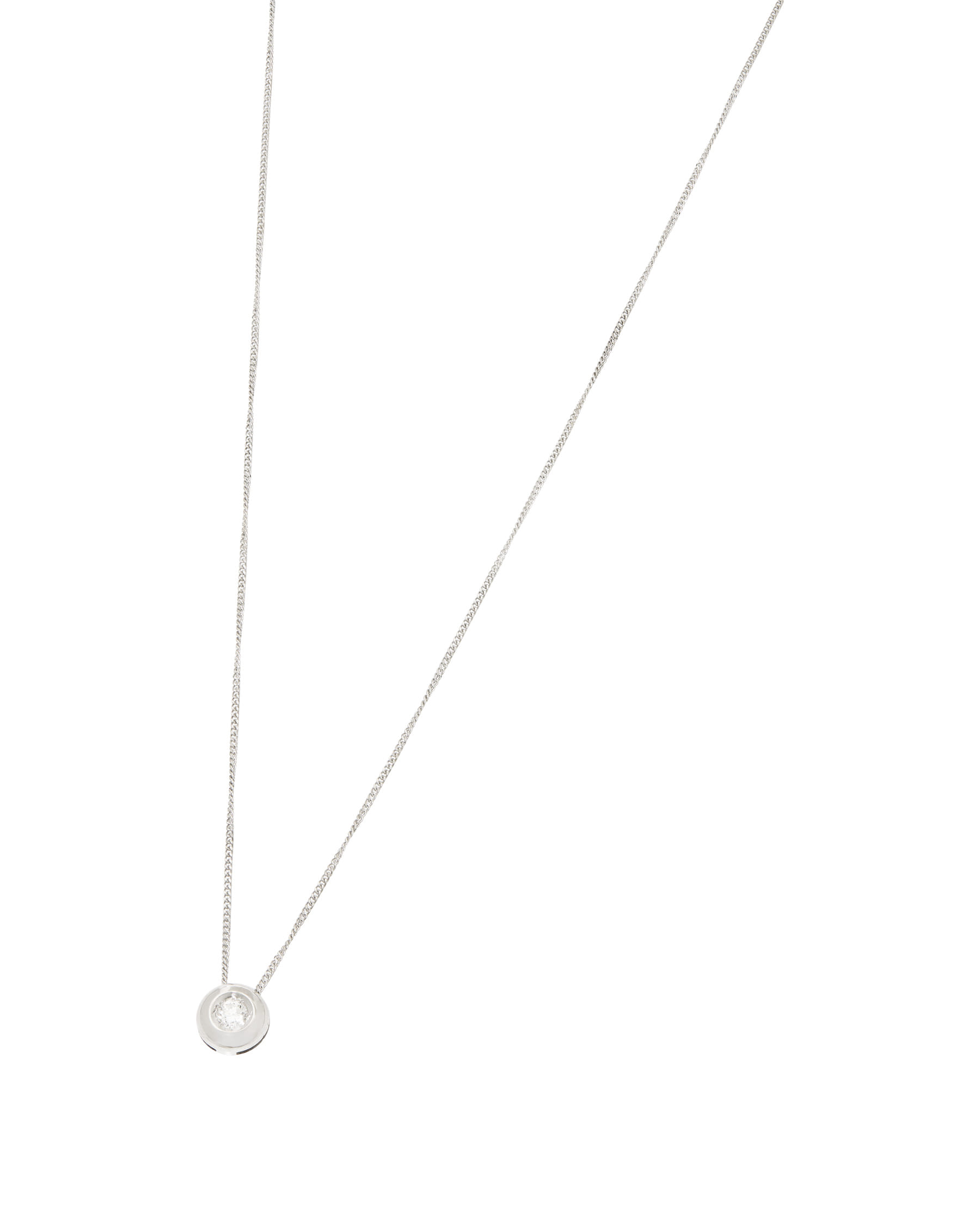 Catenina punto luce cipollino in oro bianco con diamante 0,11 ct-1