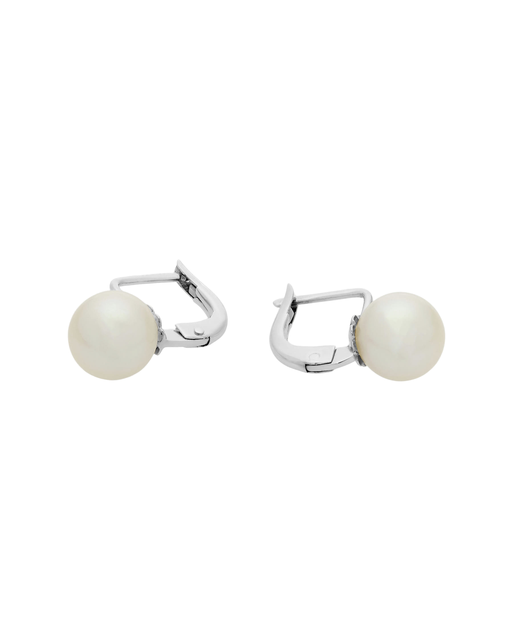 Orecchini a clip in oro bianco con perle 8,10 mm-1