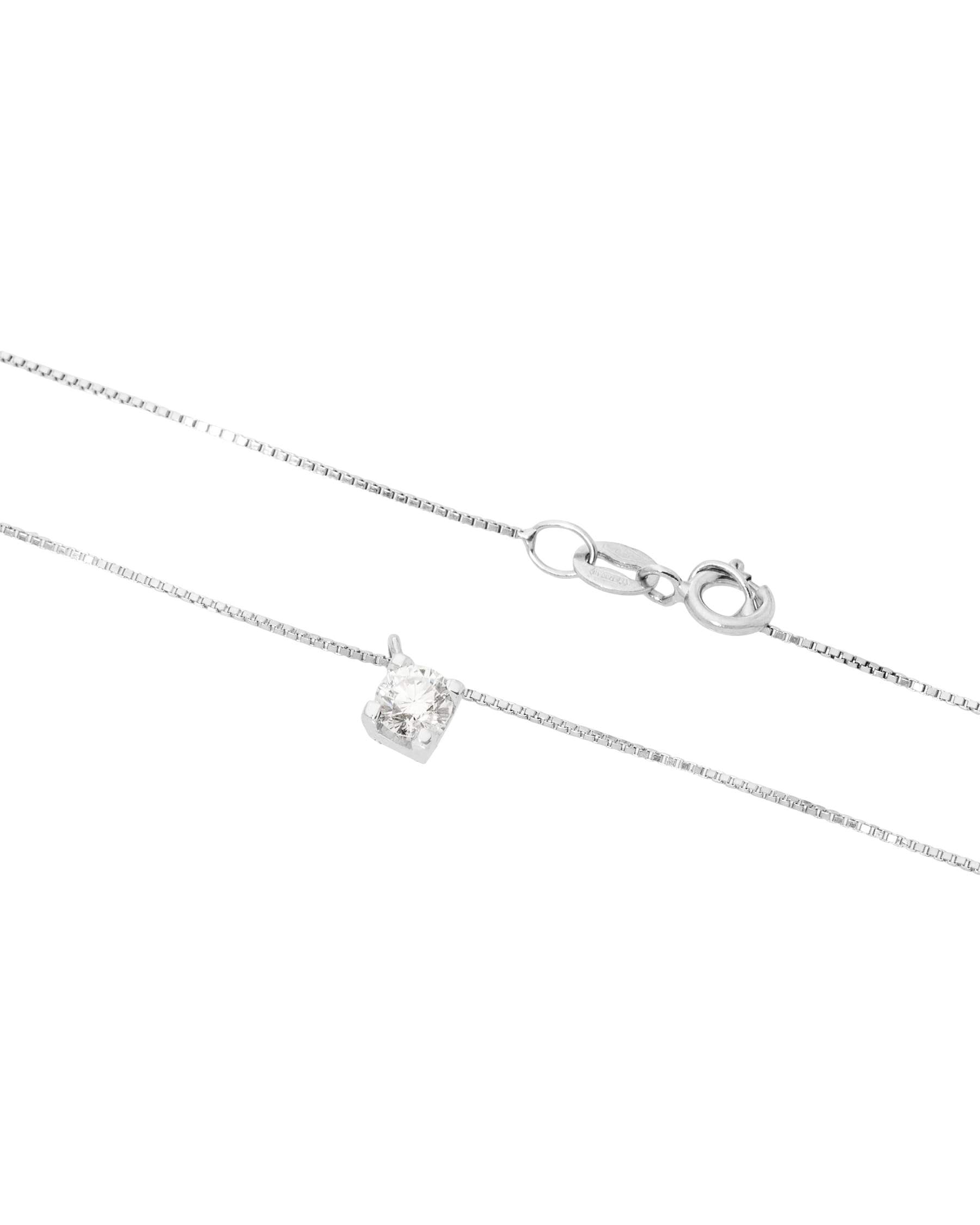 Catenina punto luce in oro bianco con diamante 0,18 ct-2