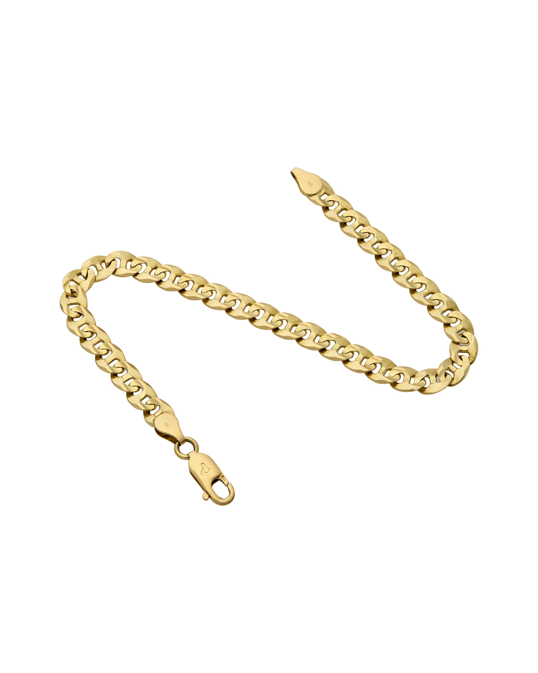 Bracciale oro giallo maglia marinara piatta sfaccettata-2
