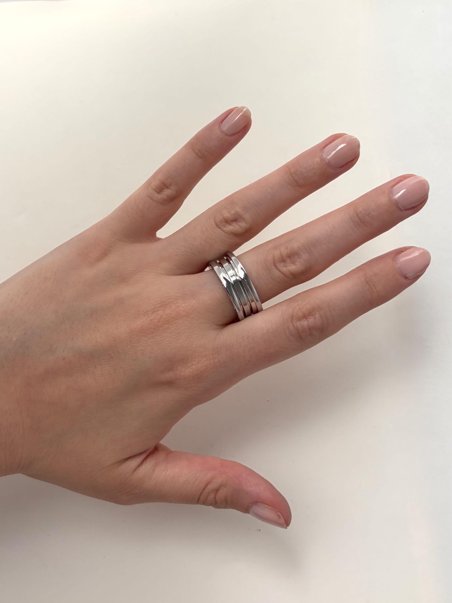 Anello bulgari bzero1 3 fasce in oro bianco-3