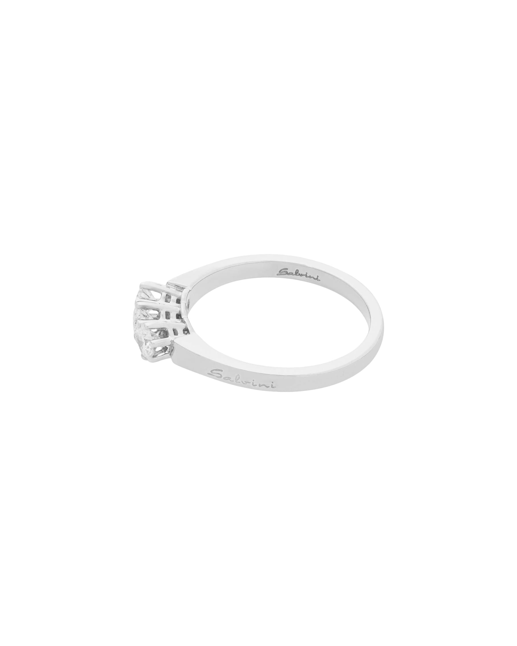 Anello trilogy salvini in oro bianco con diamanti 0,51 ct-2