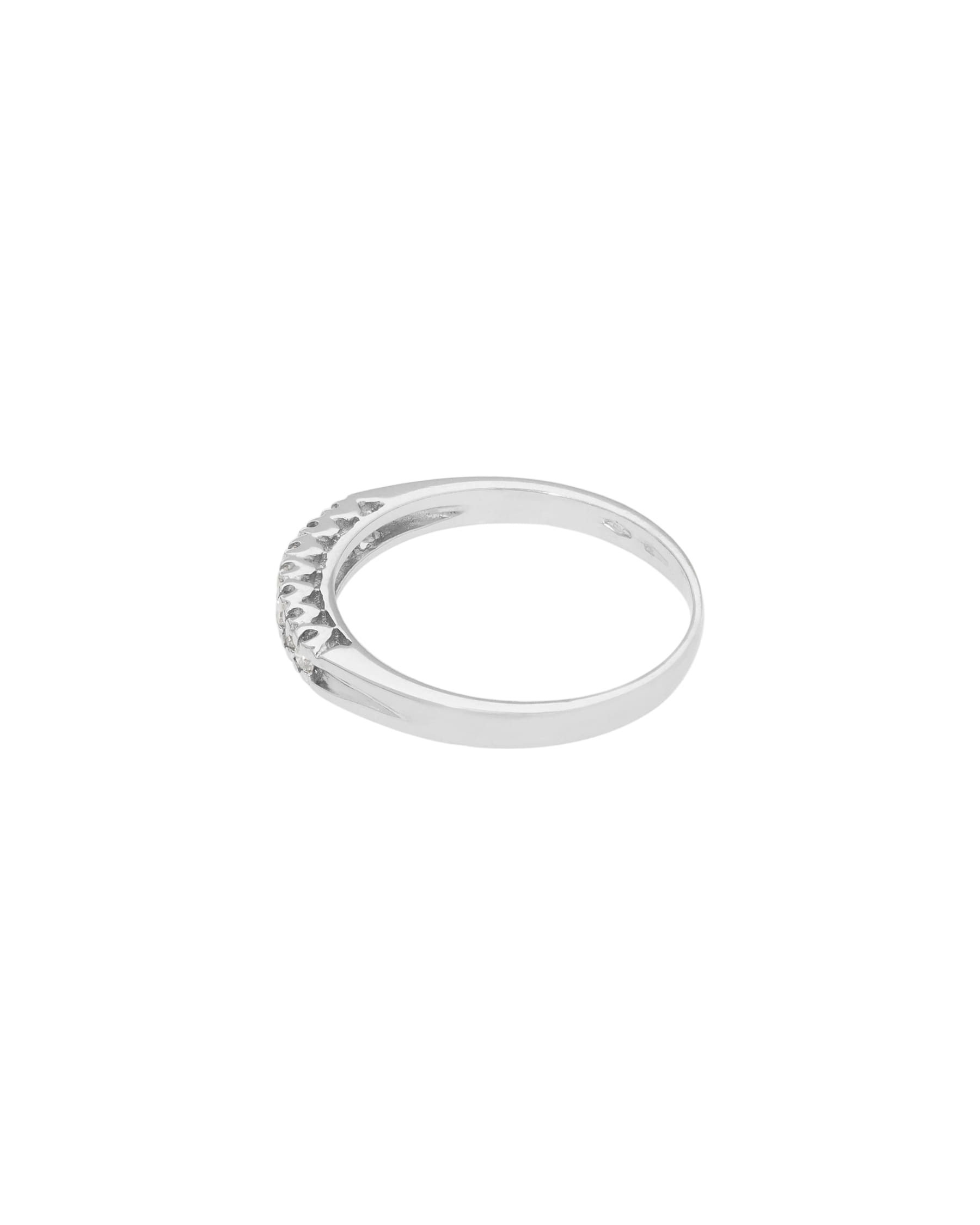Anello veretta in oro bianco con 7 diamanti 0,105 ct-2