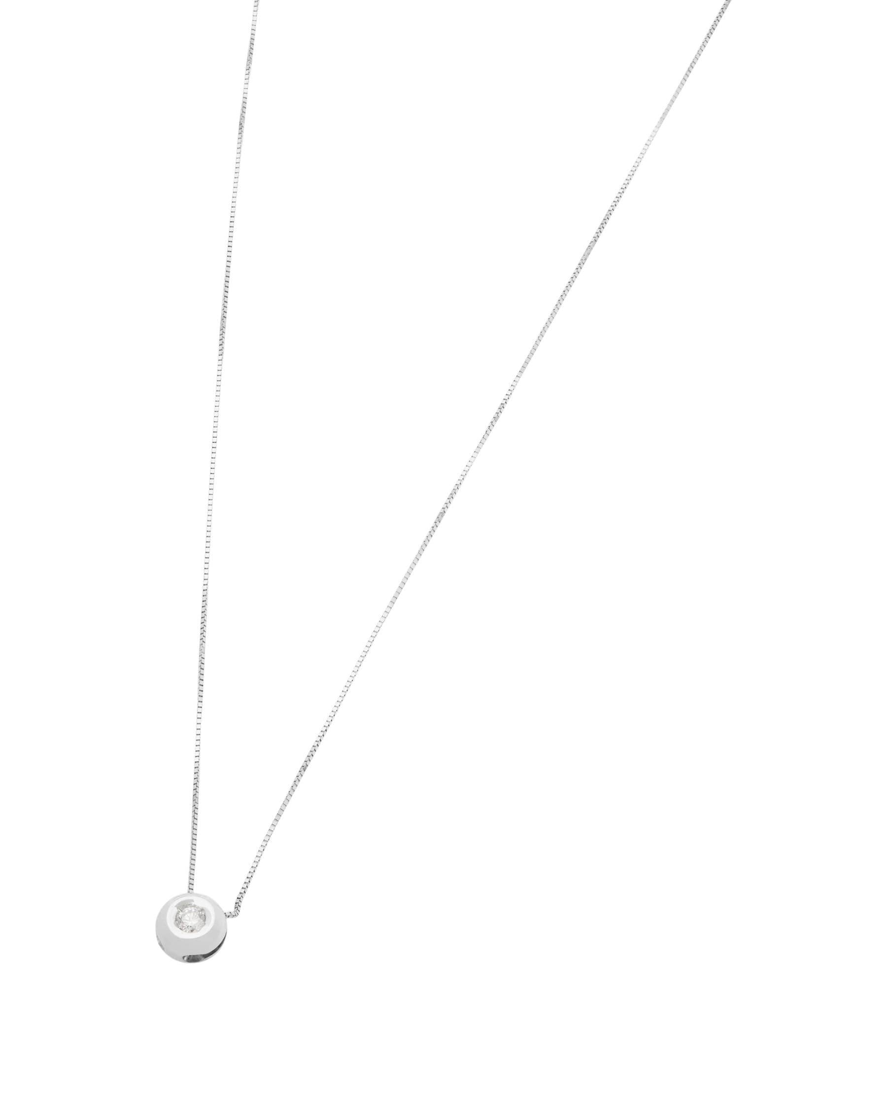 Catenina punto luce cipollino in oro bianco con diamante 0,06 ct-1