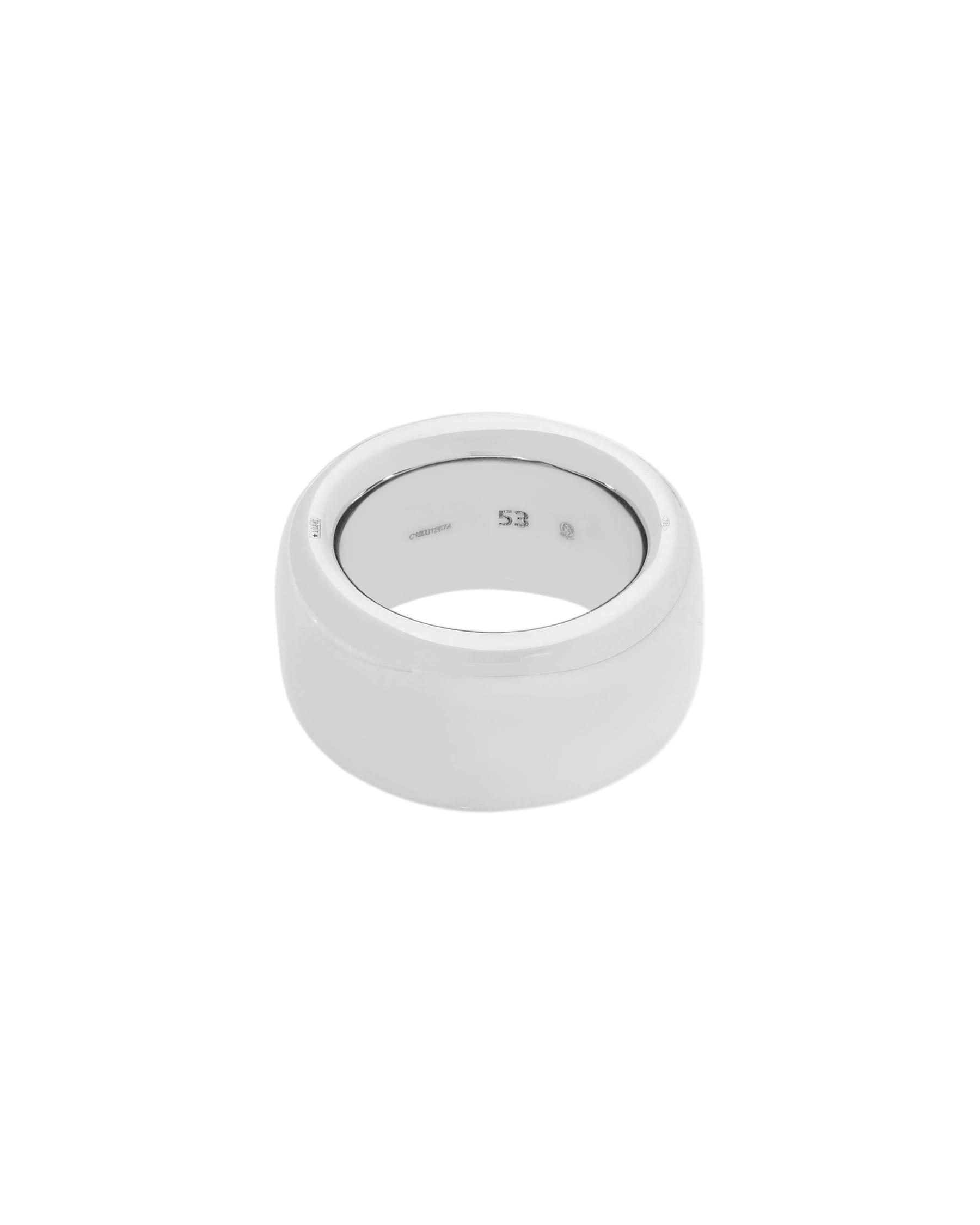 Anello fascia pomellato in oro bianco-2
