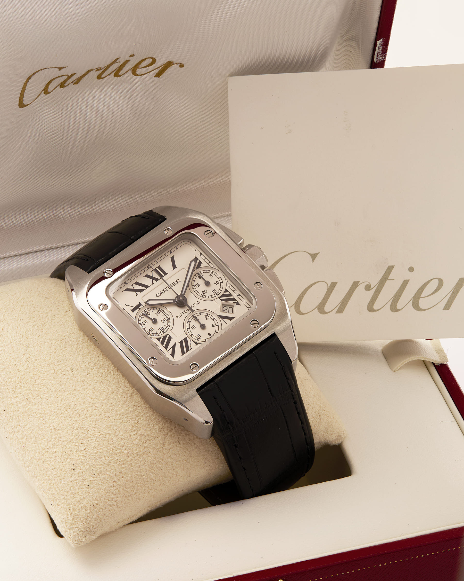 Cartier santos 100 xl chronograph ref 2740-6