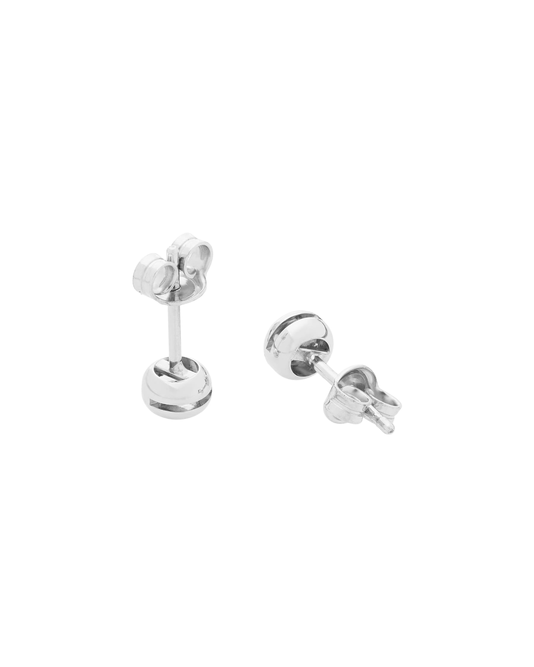 Orecchini punto luce cipollino in oro bianco con diamanti 0,14 ct-2