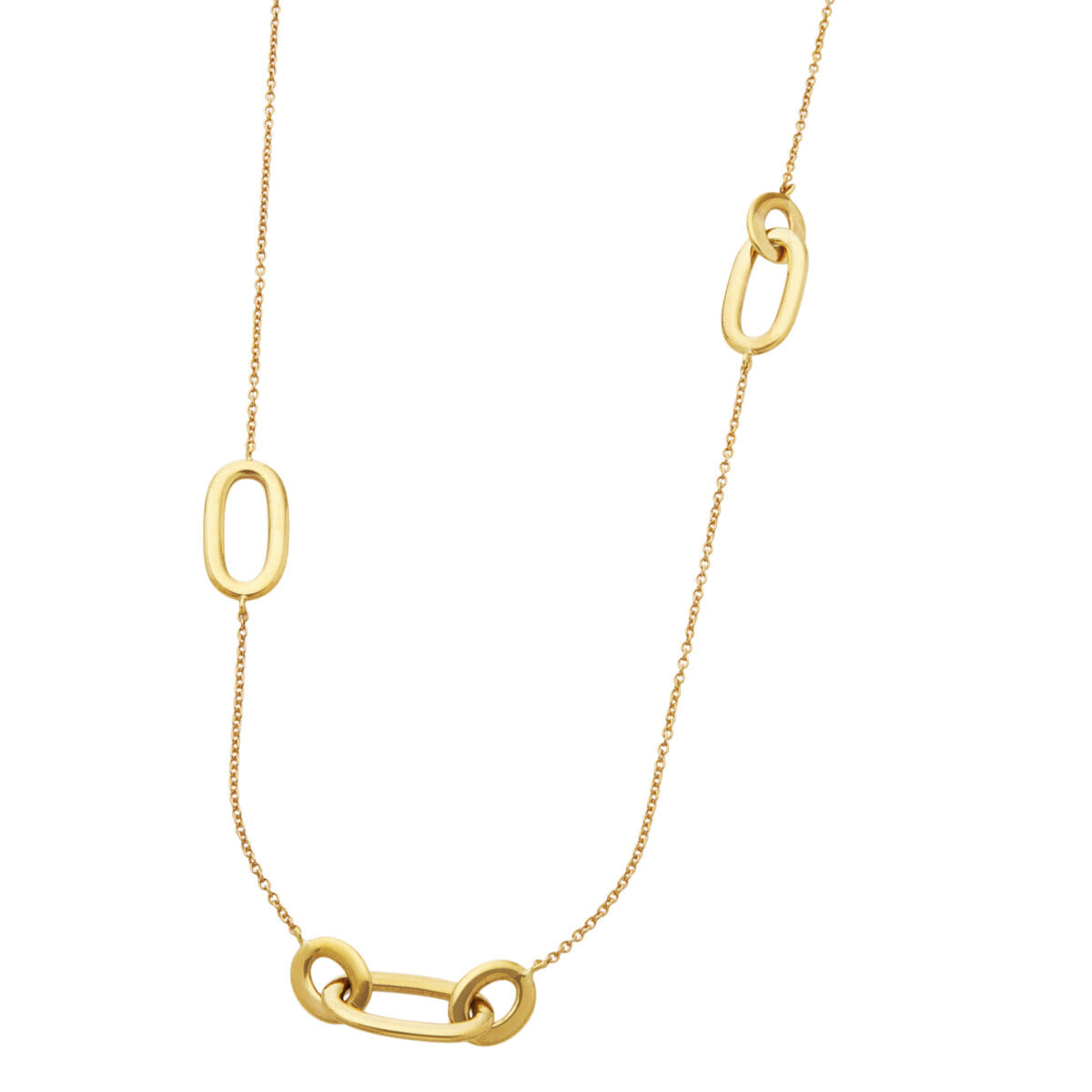 Collana in oro giallo con elementi ovali-1