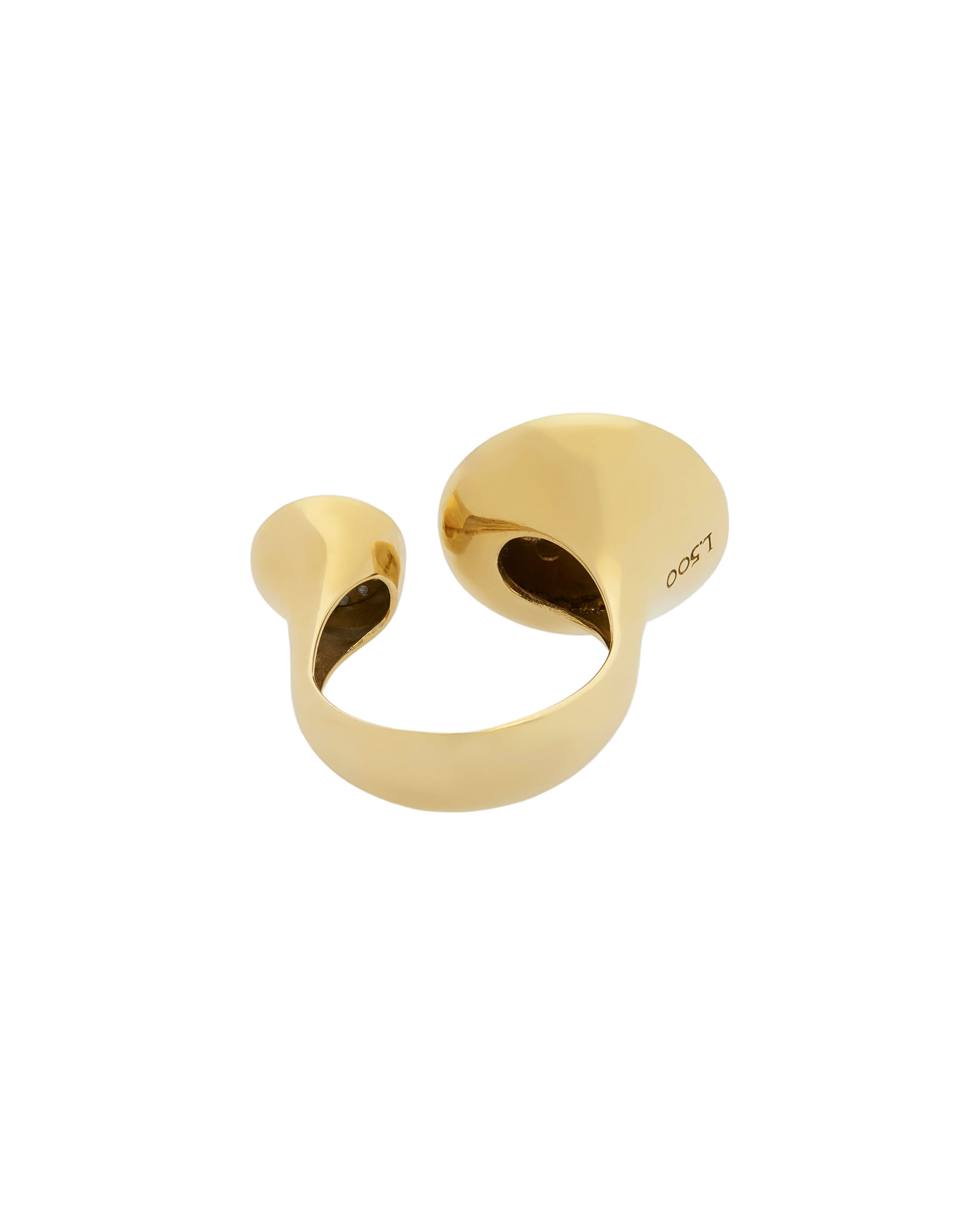 Anello contrarié l.500 in oro giallo e bianco con pavé di diamanti-3